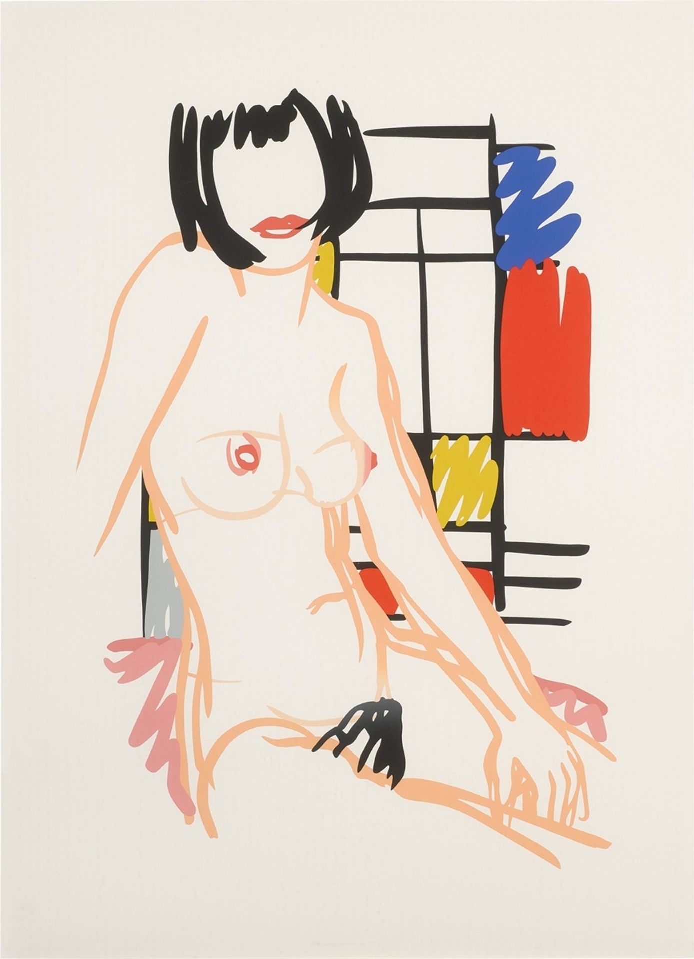 Monica Sitting with Mondrian by Tom Wesselmann