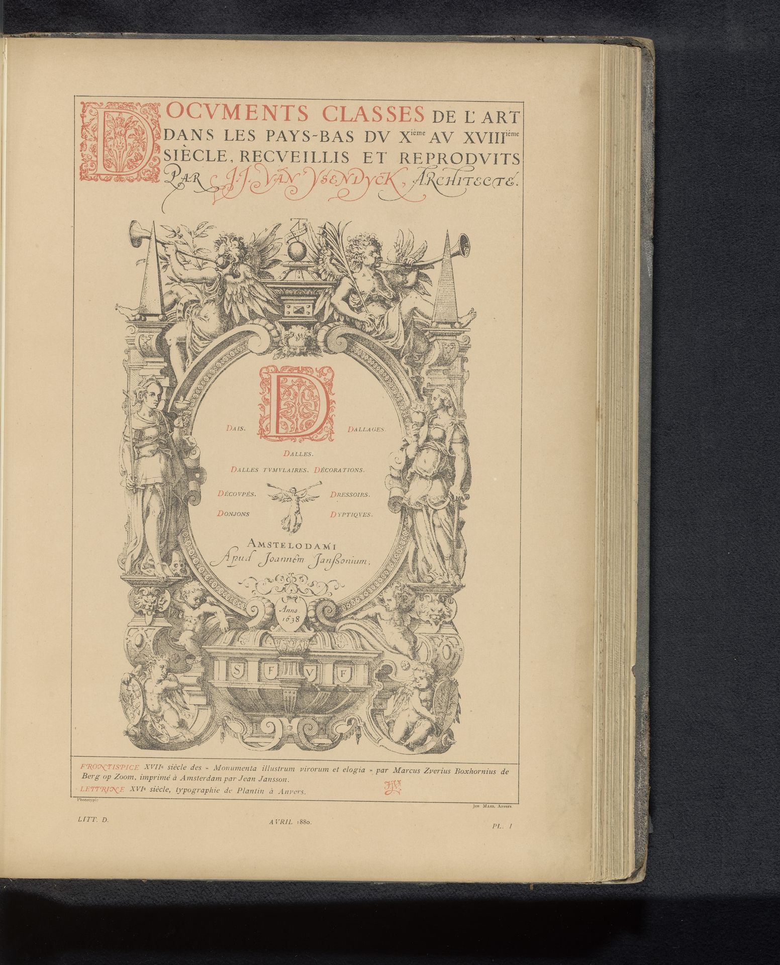 Reproductie van een titelpagina met een cartouche uit de Monumenta illustrium virorum, et elogia by Anonymous