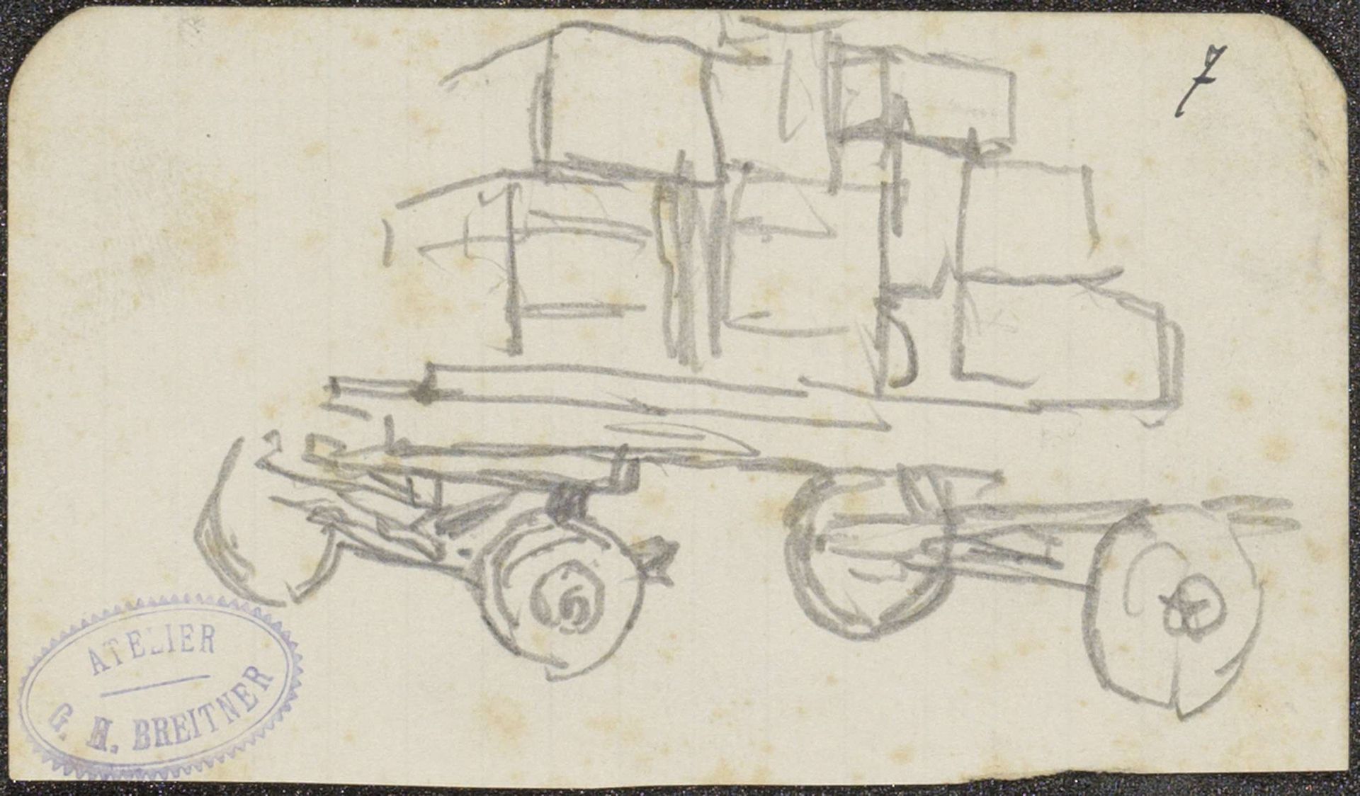 Sleperswagen met kisten by George Hendrik Breitner