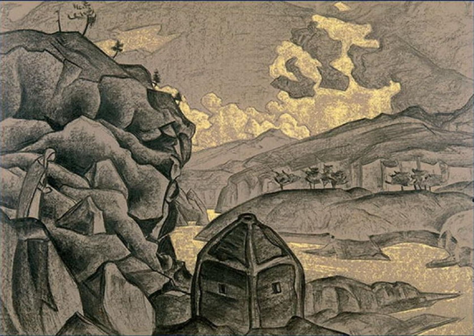 Study of scene design for "Peer Gynt" by Nicholas Roerich