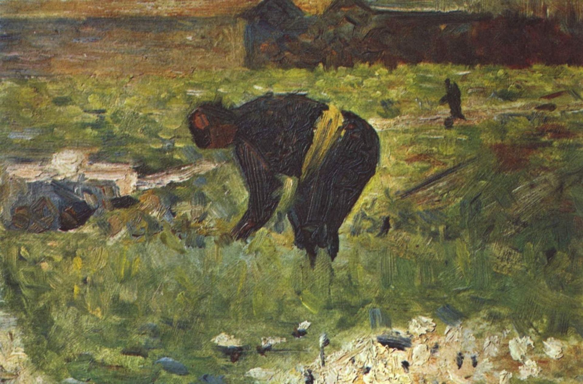 Farmer to work by Georges Seurat