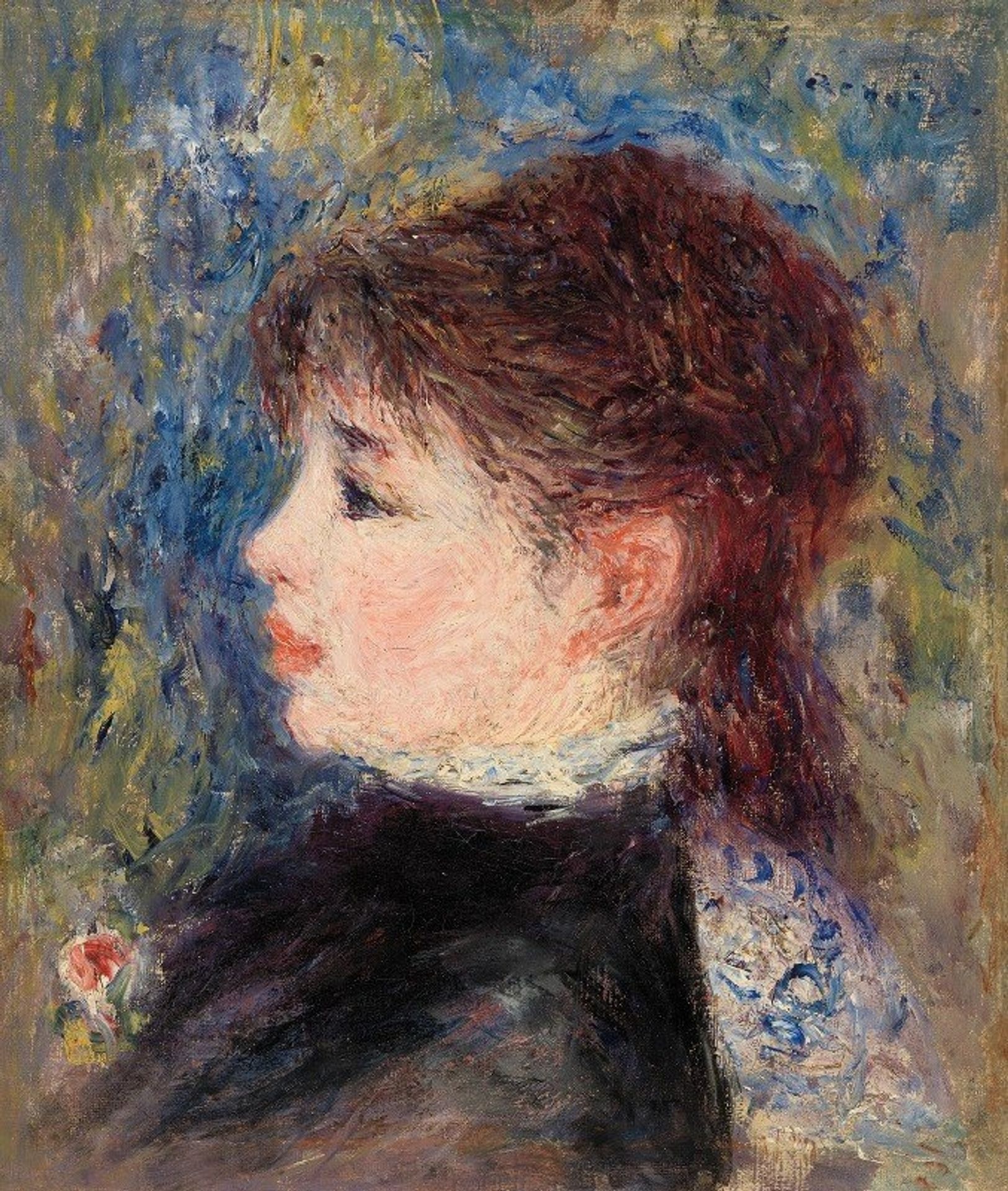 Young Woman with Rose by Pierre-Auguste Renoir