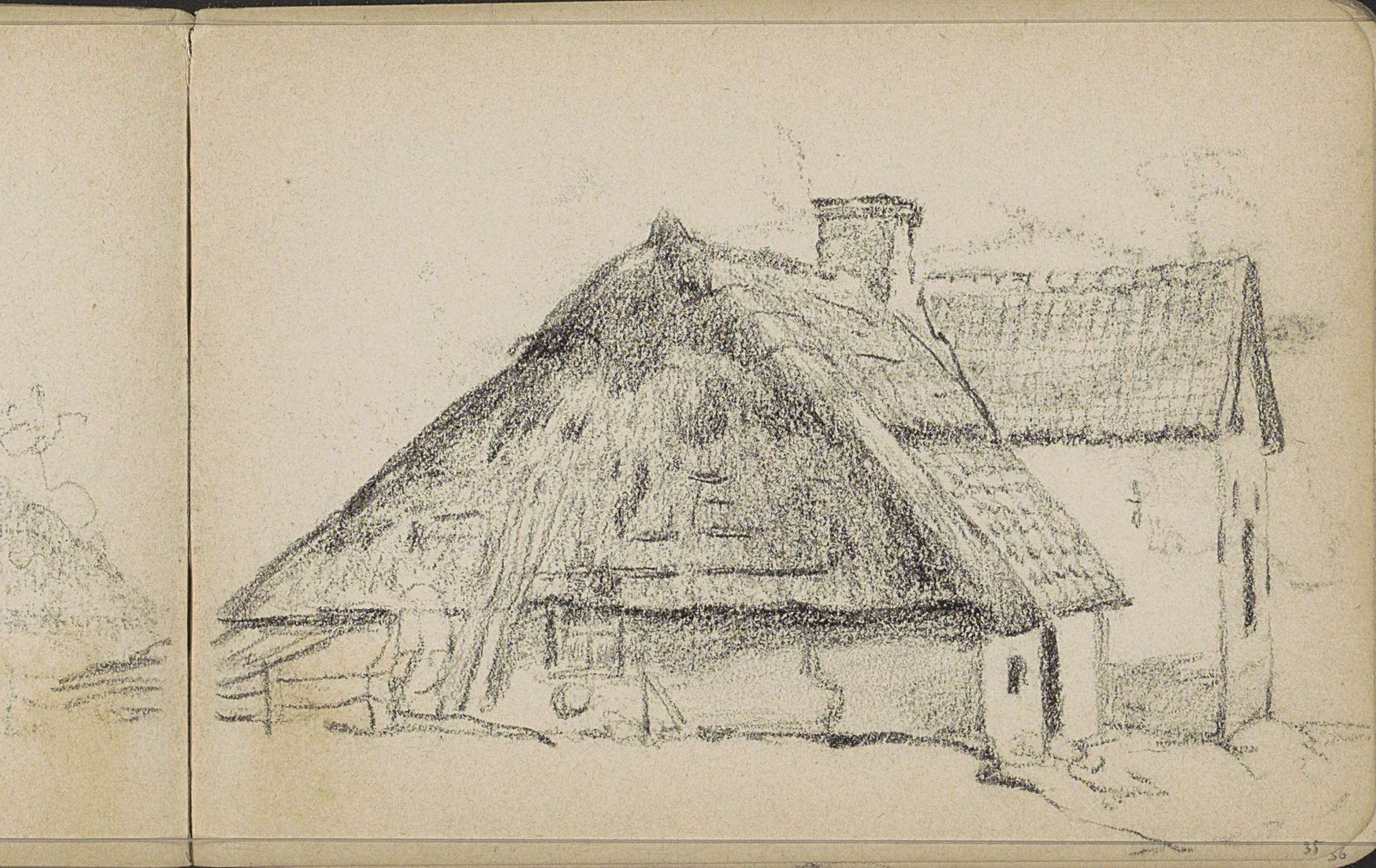 Boerderij met een rieten dak by Willem Cornelis Rip