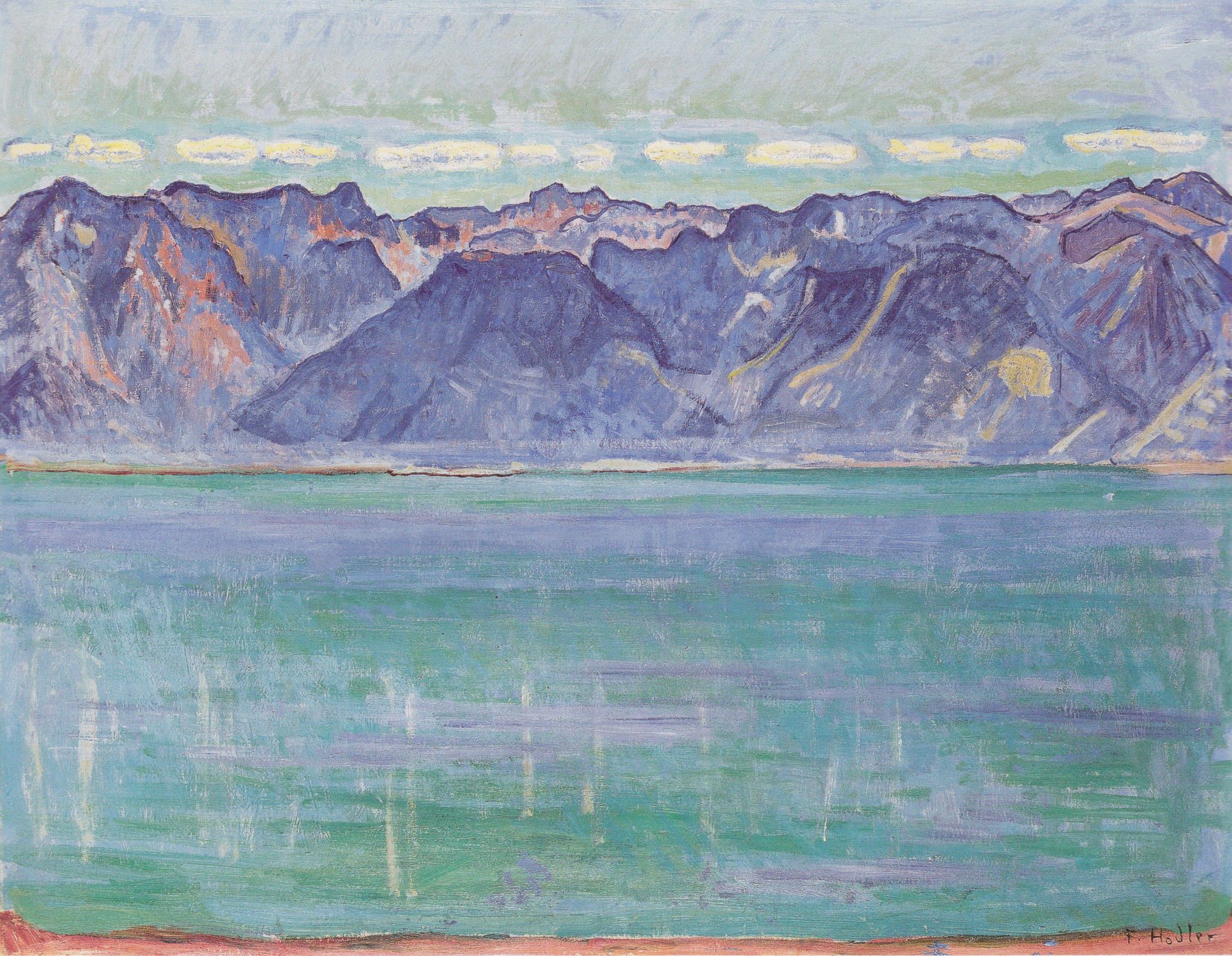 Lake Geneva, overlooking the Savoyerberge by Ferdinand Hodler