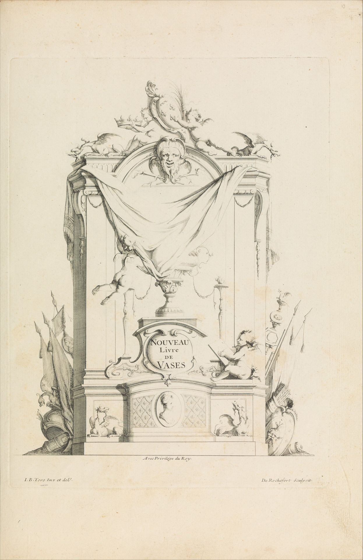 Nouveau Livre de Vases. Title Page by Jean Bernard Toro