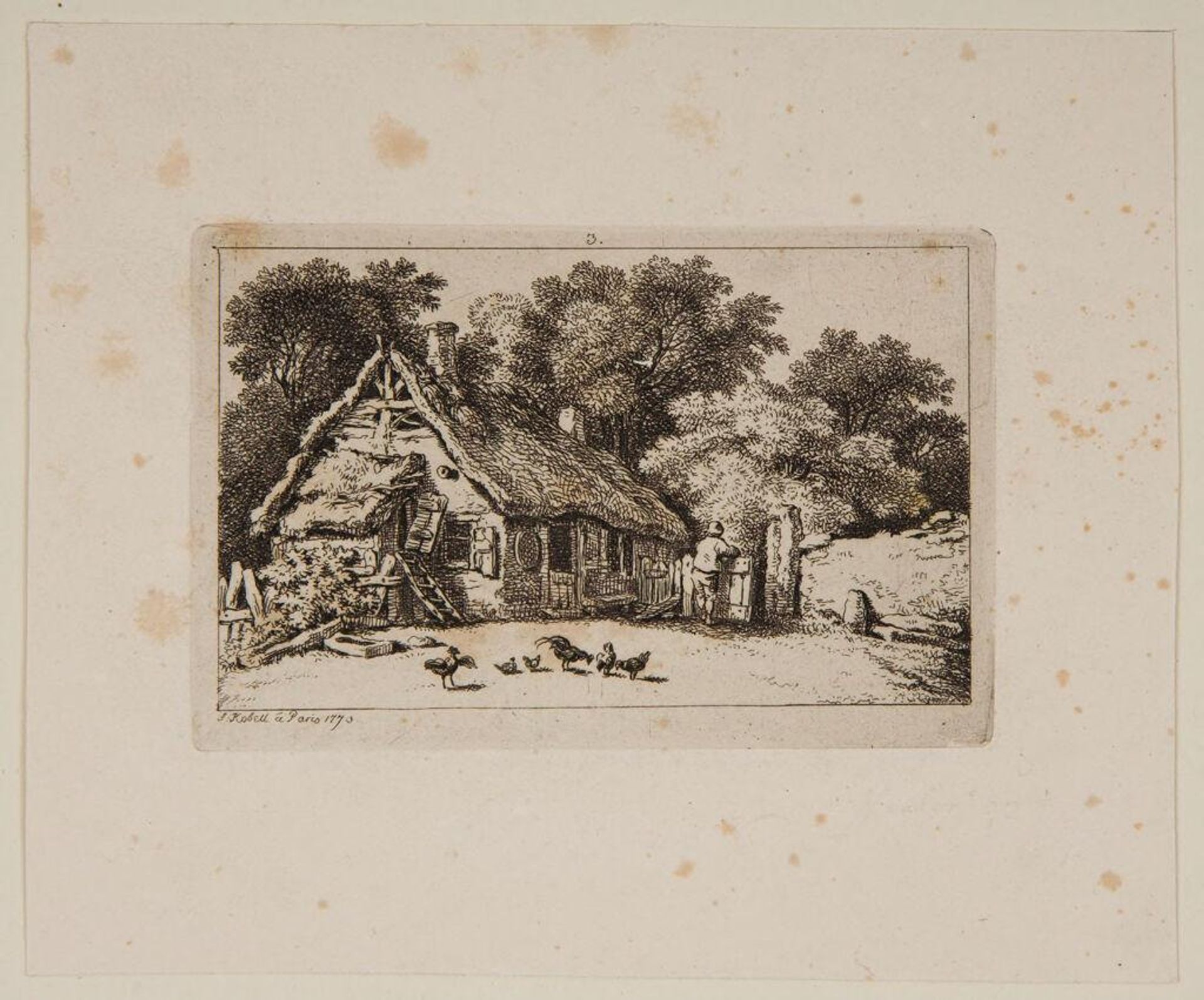 Farmyard with Hens by Ferdinand Kobell