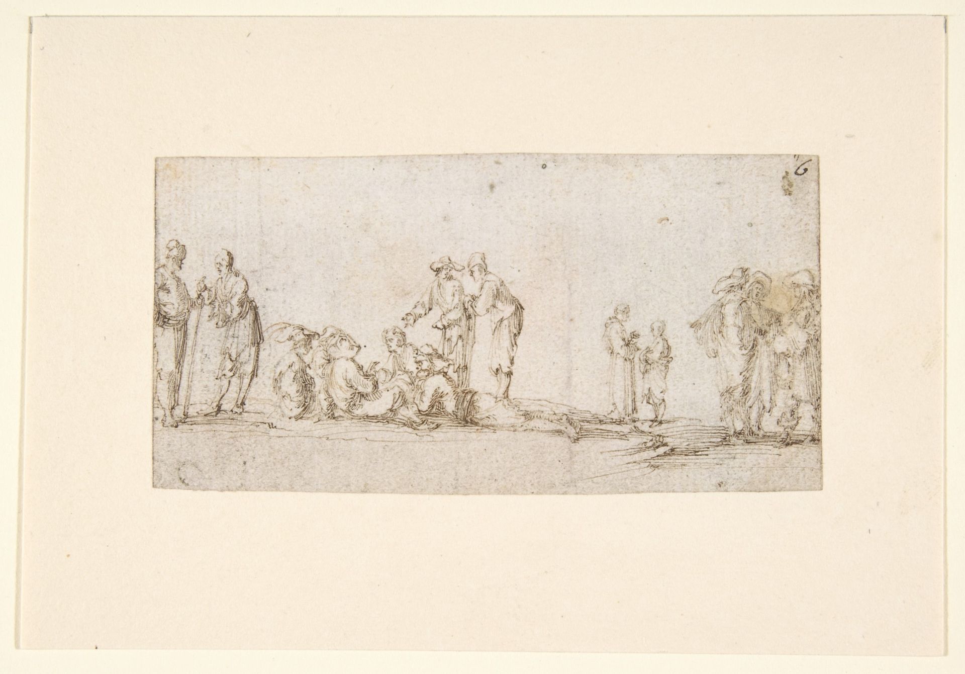 Groups of Men Talking by Stefano della Bella