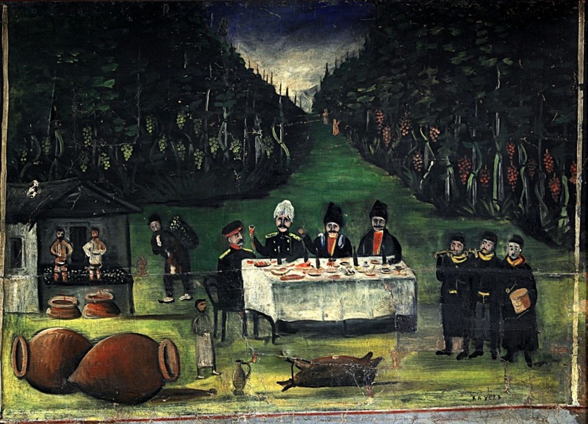 Road of Kakheti (part of Tapestry in six paintings) by Niko Pirosmani