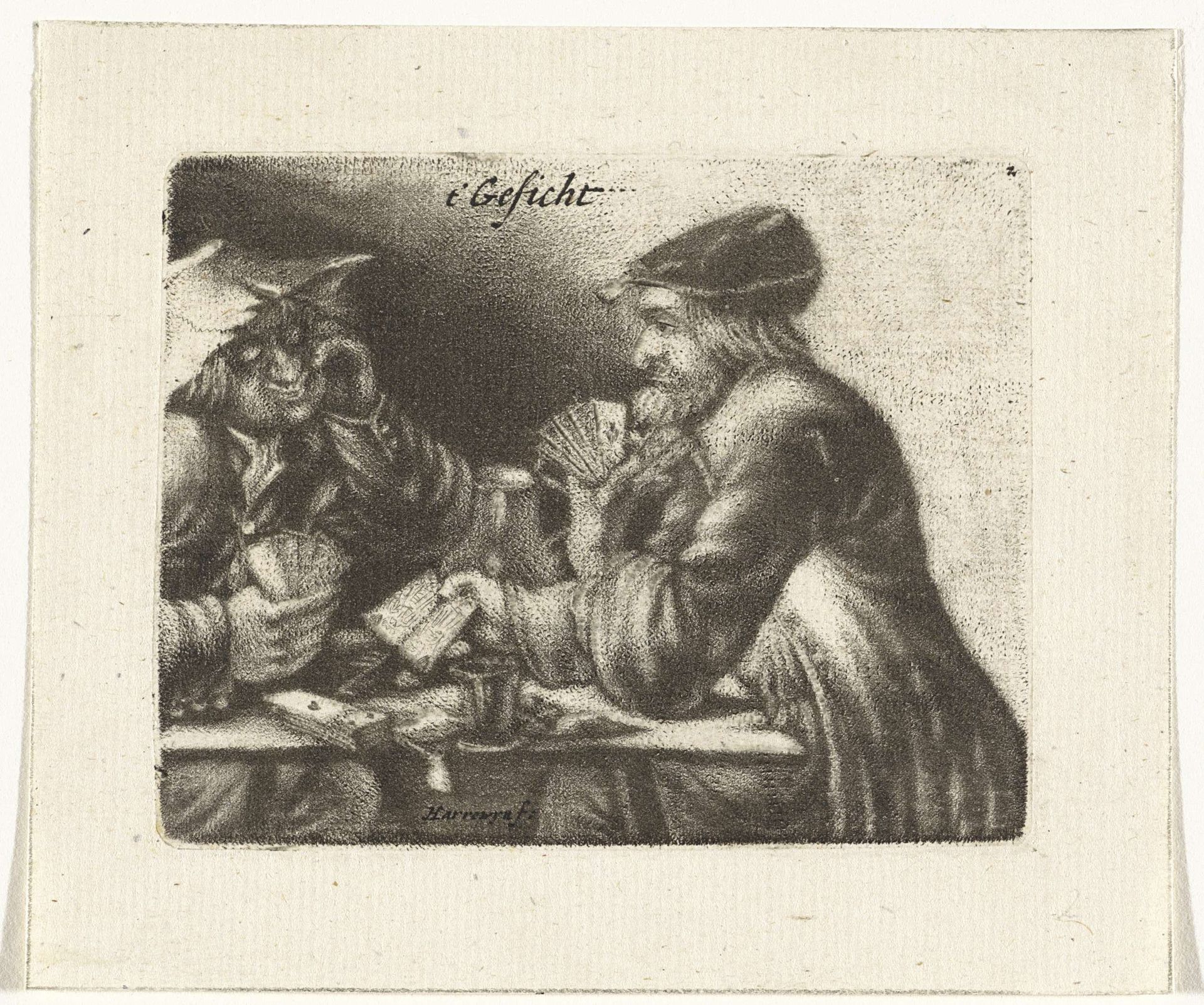 Kaartende mannen by Jacobus Harrewijn