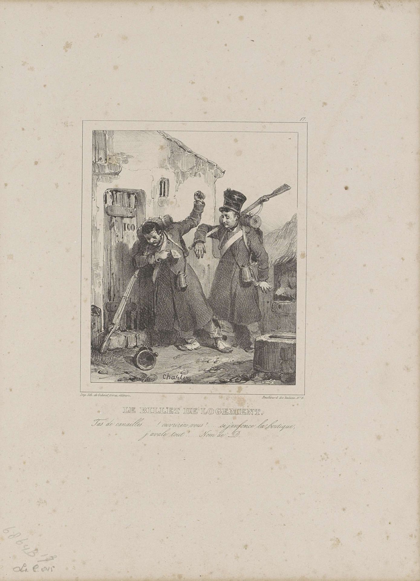 Inkwartiering, 1832 by Nicolas Toussaint Charlet