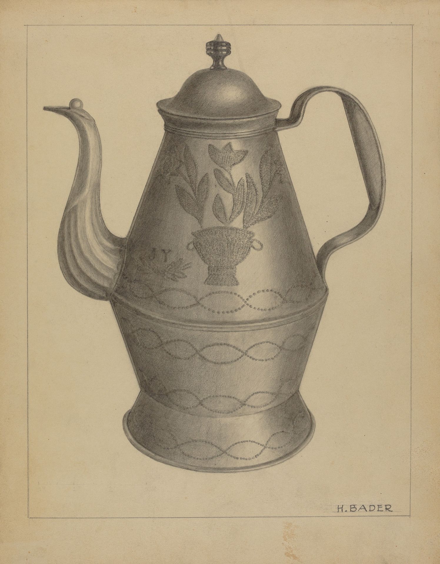Pa. German Coffee Pot by Herman Bader