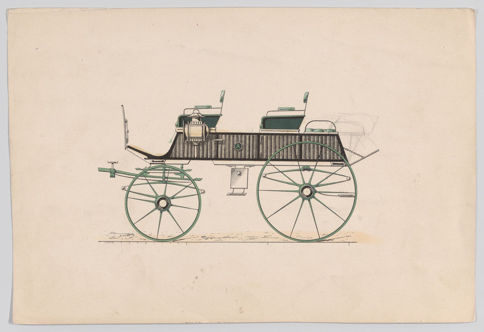 Design for Phaeton or Hunting Wagon by Anonymous