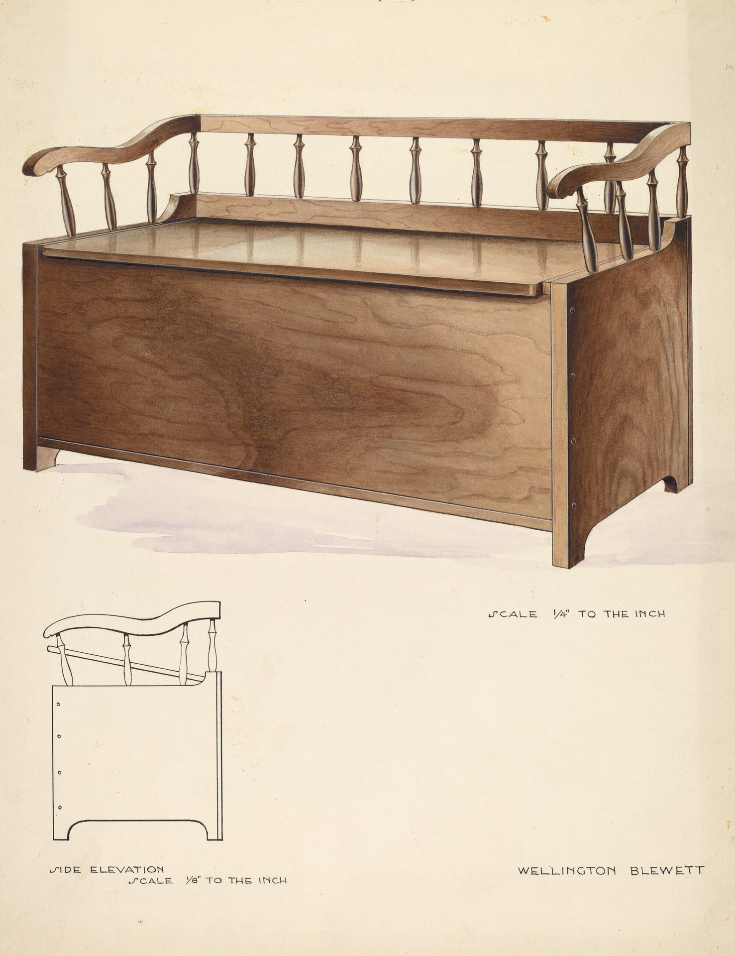 Bishop Hill: Settee and Chest by Wellington Blewett
