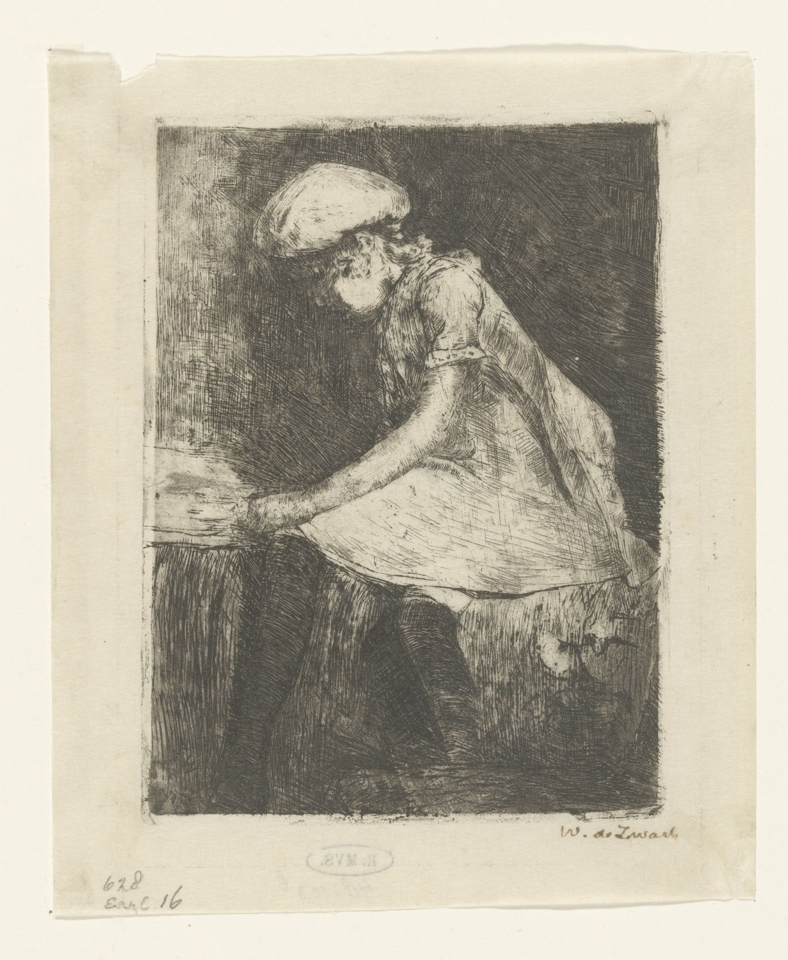 Lezend meisje (en profil) by Willem de Zwart