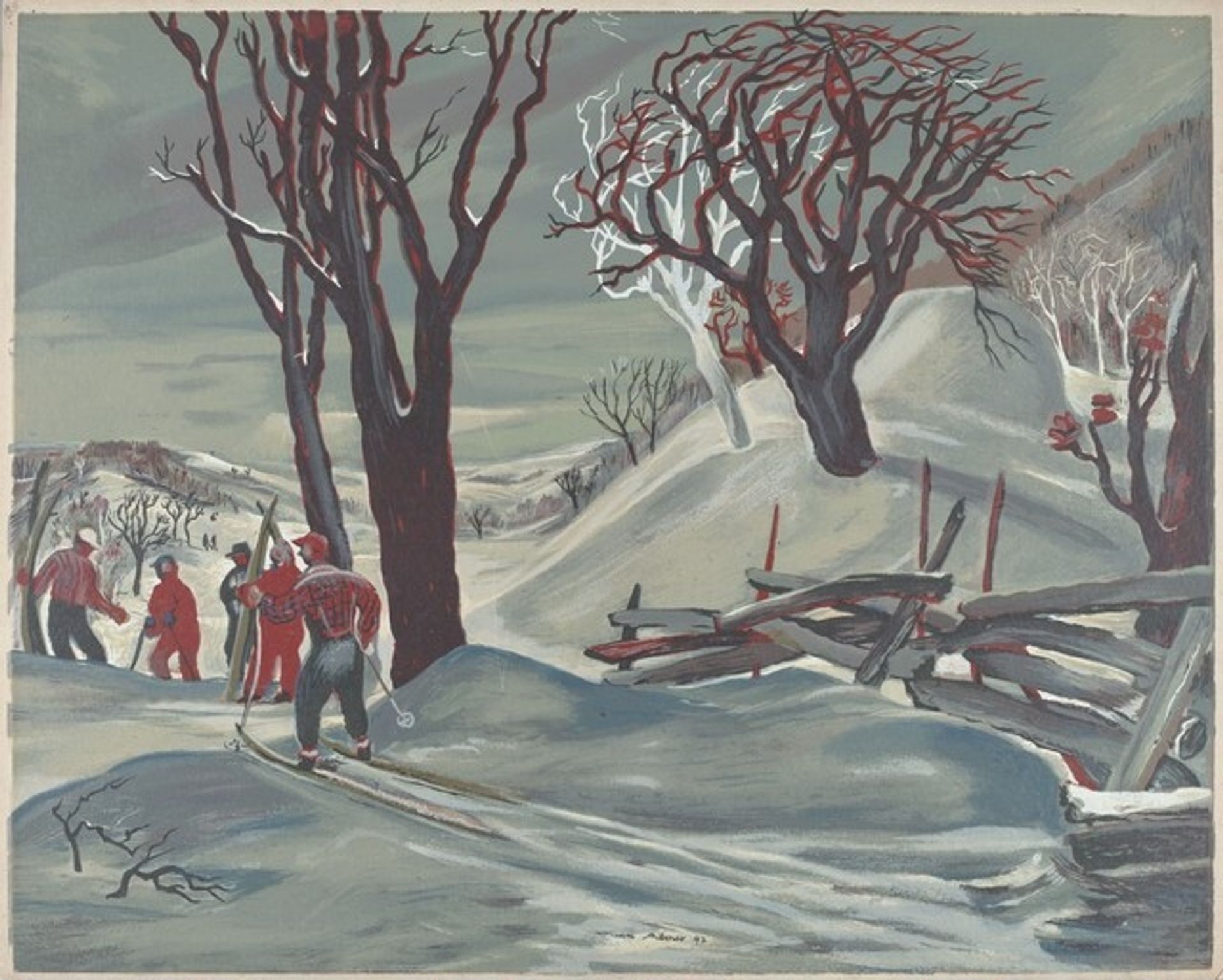 Untitled (Cross-country Skiers) by William Charles Palmer