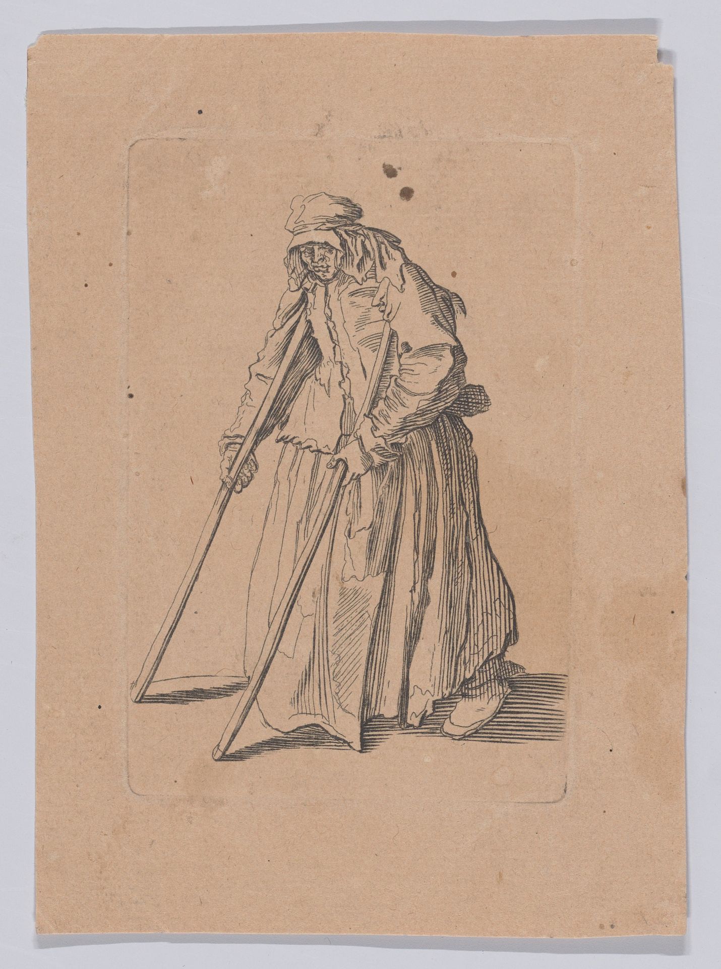 Reverse and Reduced Copy of La Mendiante aux Béquilles (The Female Beggar with Crutches), from Les Gueux suite appelée aussi Les Mendiants, Les Baroni, ou Les Barons (The Beggars, also called the Barons) by Anonymous