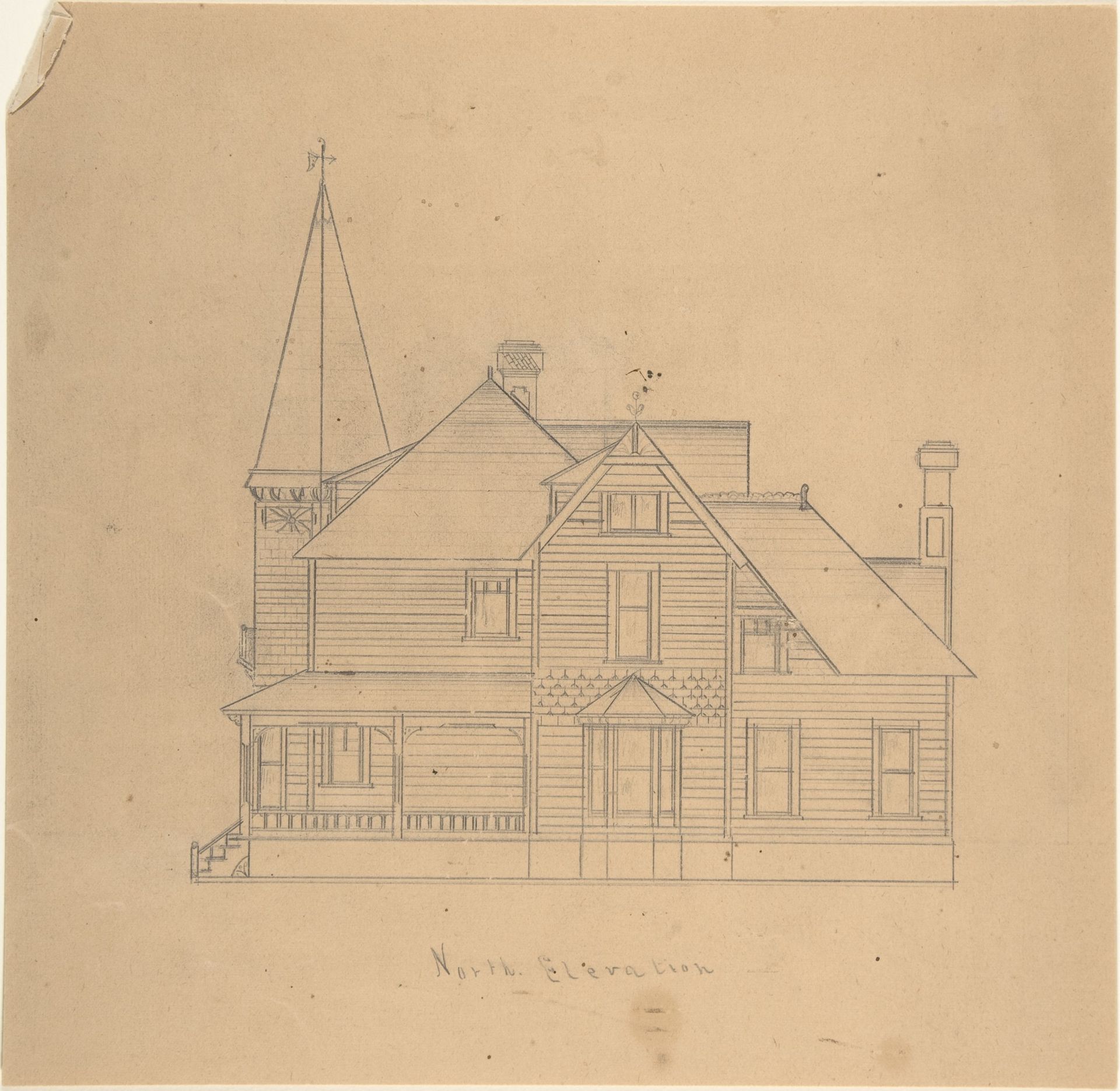Design for a House, North Elevation by W. Strong