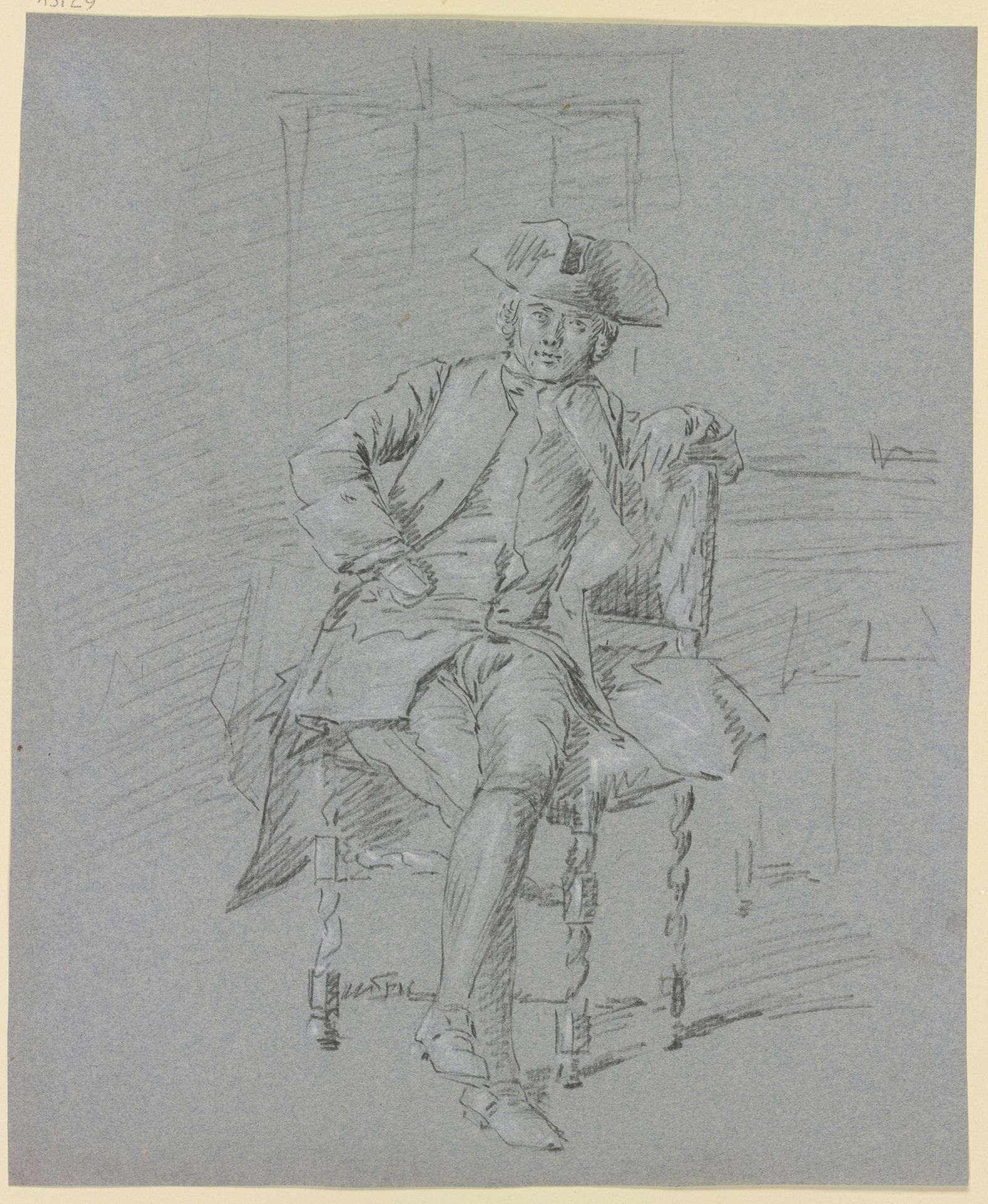 A sitting cavalier by Cornelis Troost