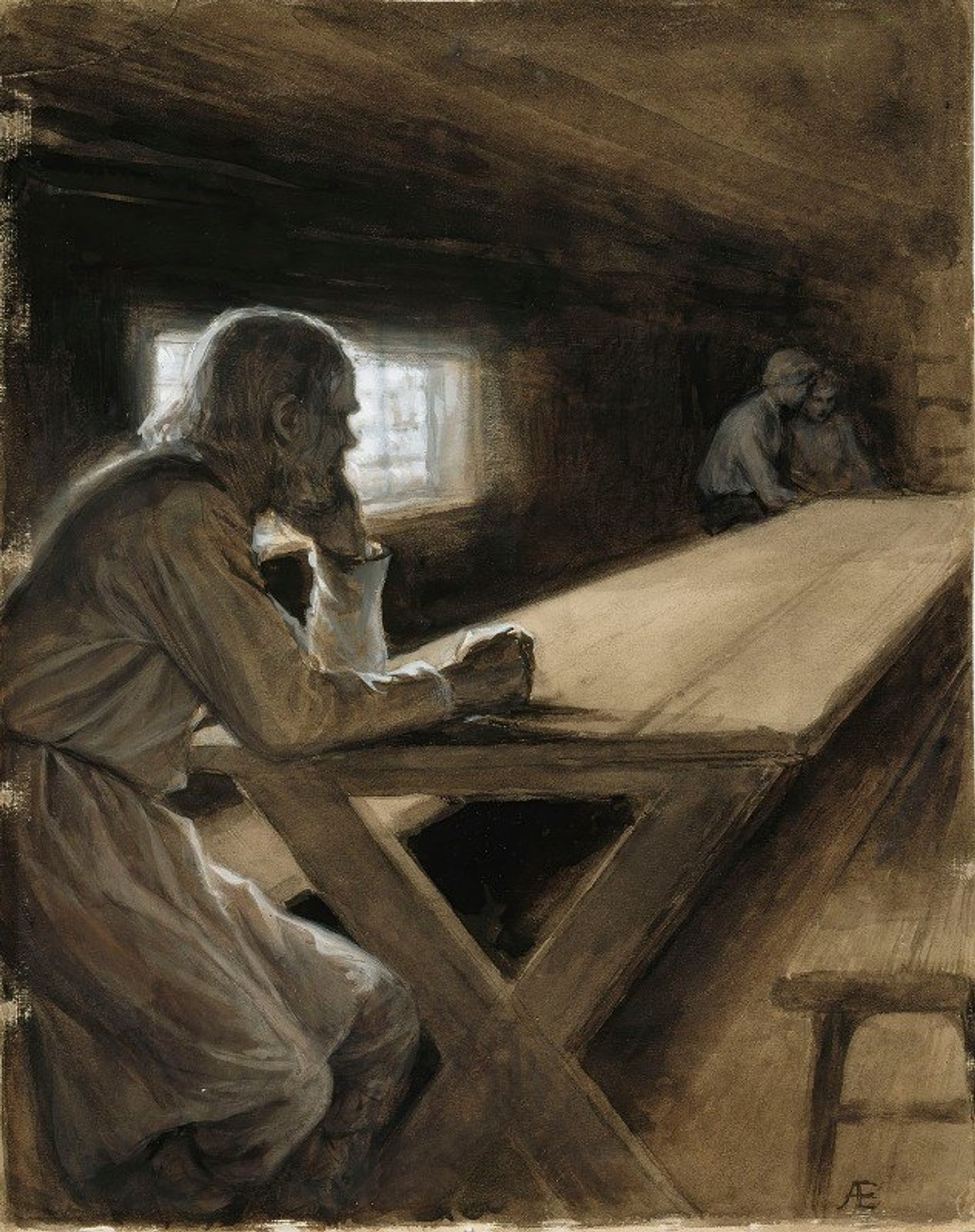 Cabin Interior From The Poem The Cloud’s Brother by Albert Edelfelt