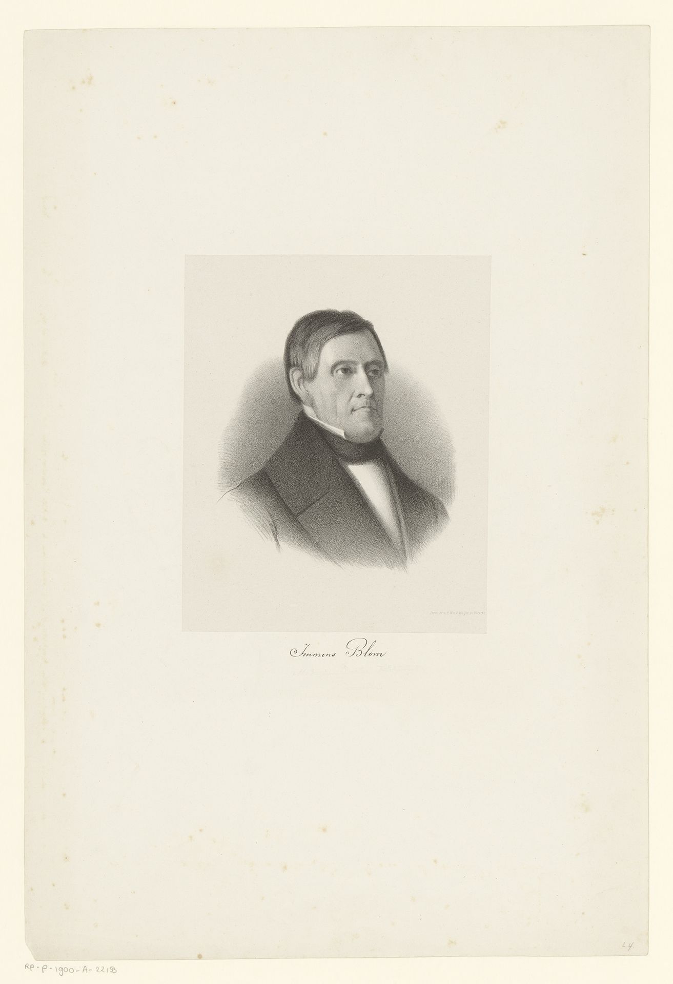 Portret van de heer Immens Blom by Pieter Wilhelmus van de Weijer