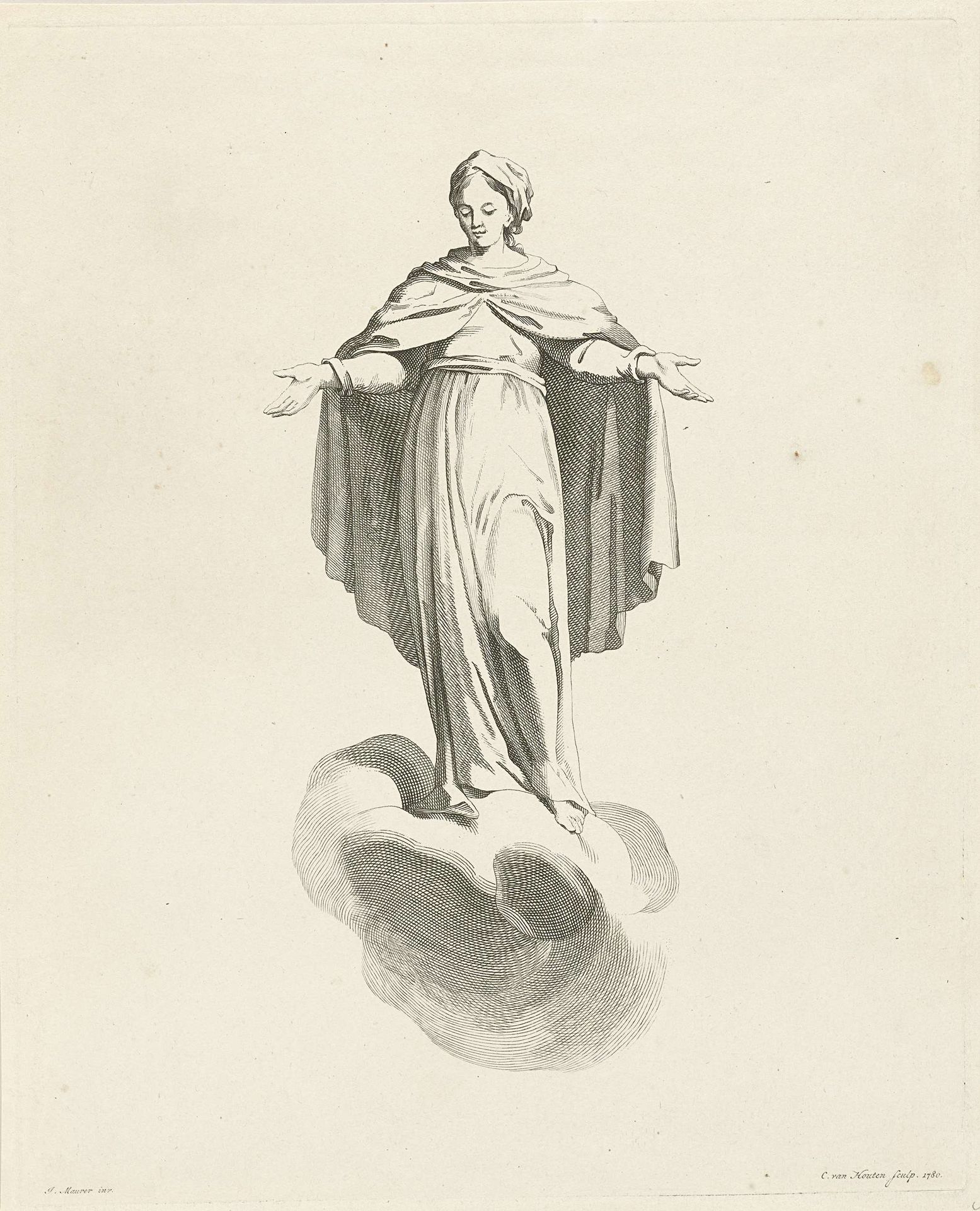 Maria op een wolk by Christiaan van Houten