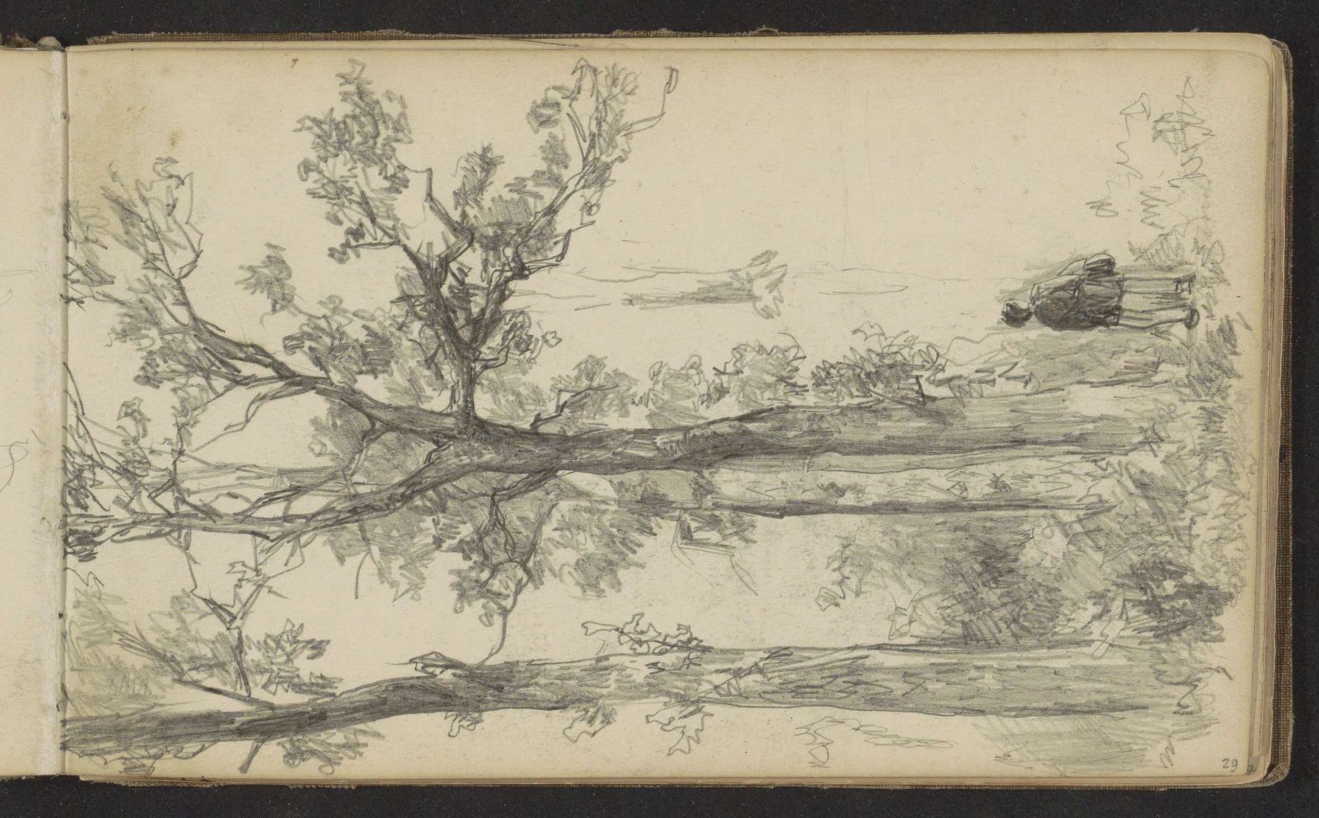 Jongen in een bos by Johan Hendrik Weissenbruch