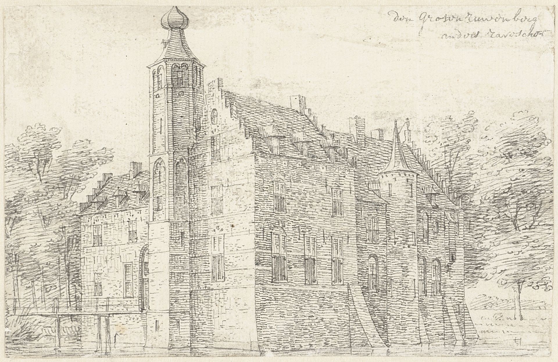 Het kasteel de Grote Ruwenberg bij St. Michielsgestel by Hendrik Spilman
