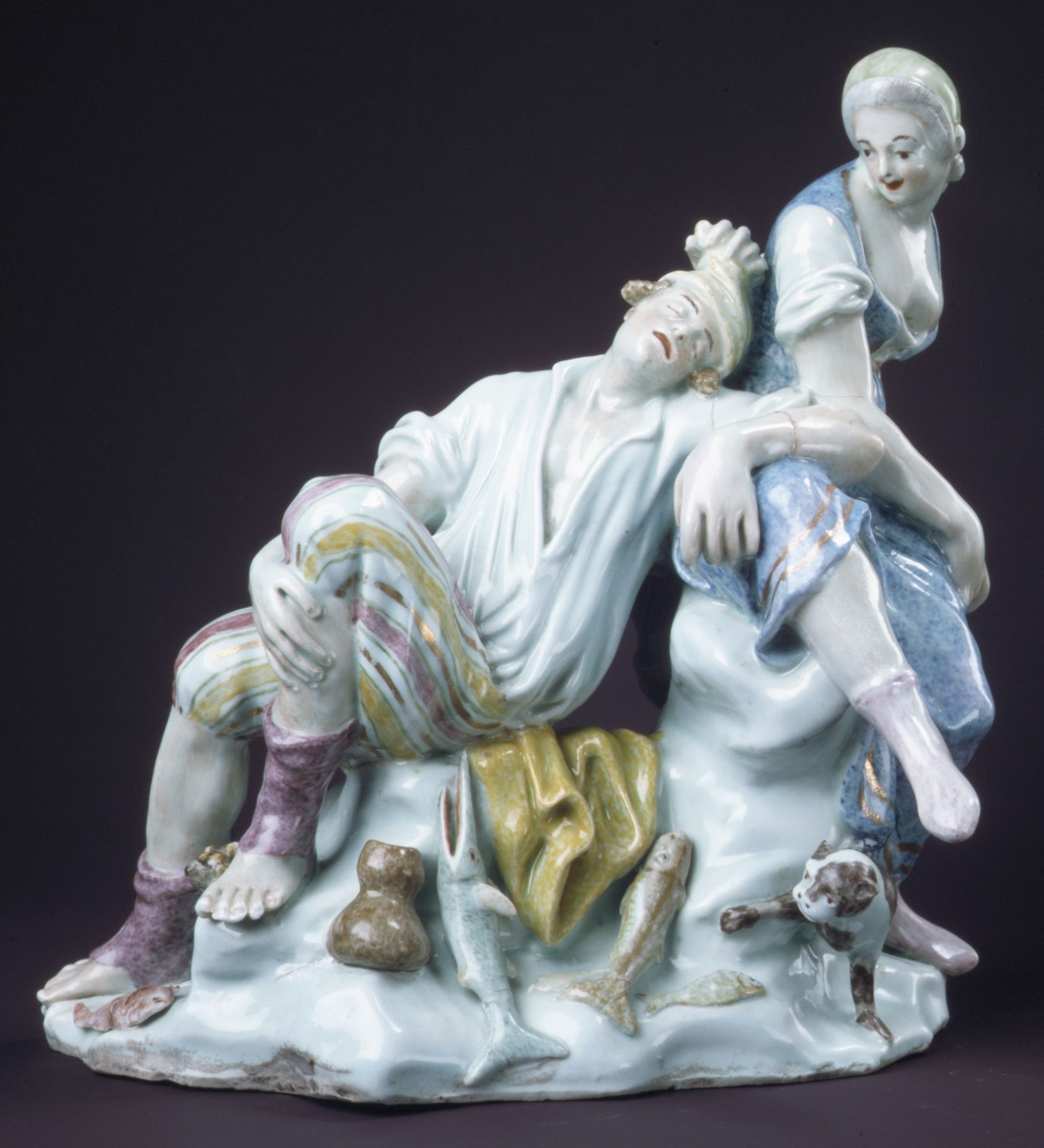 Fisherman and companion by Capodimonte Porcelain Manufactory