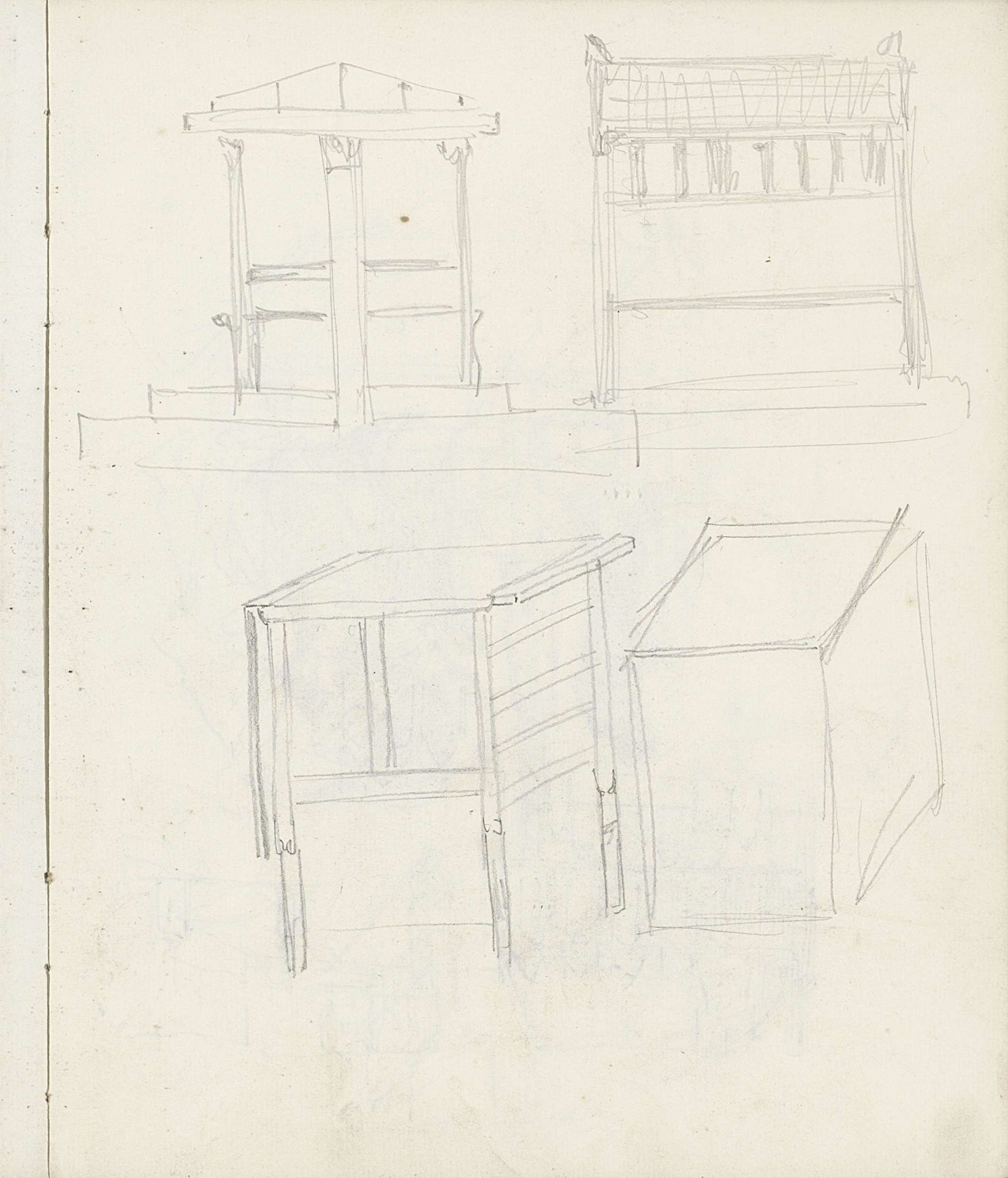 Ontwerpen, onder andere voor een kast by Carel Adolph Lion Cachet