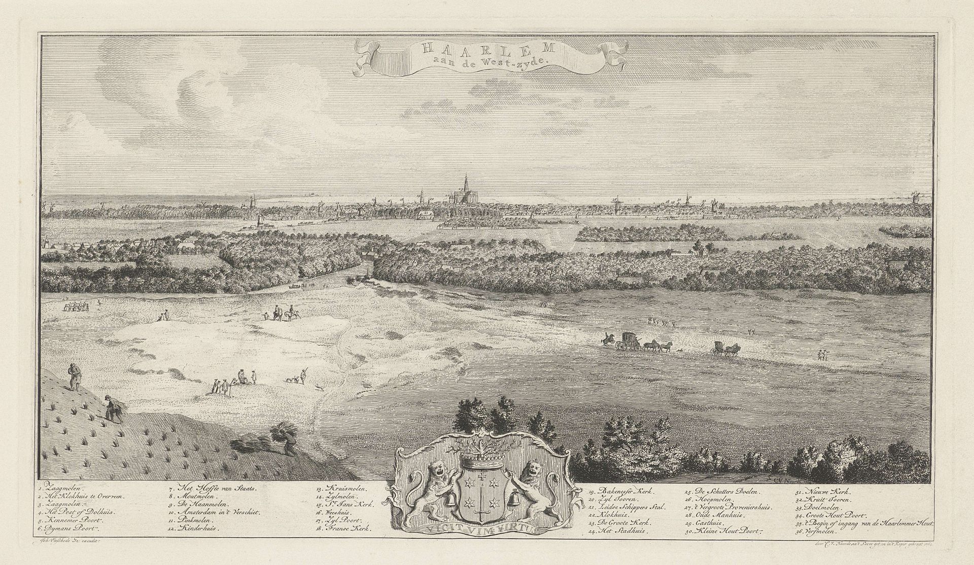 Gezicht op Haarlem by Cornelis van Noorde