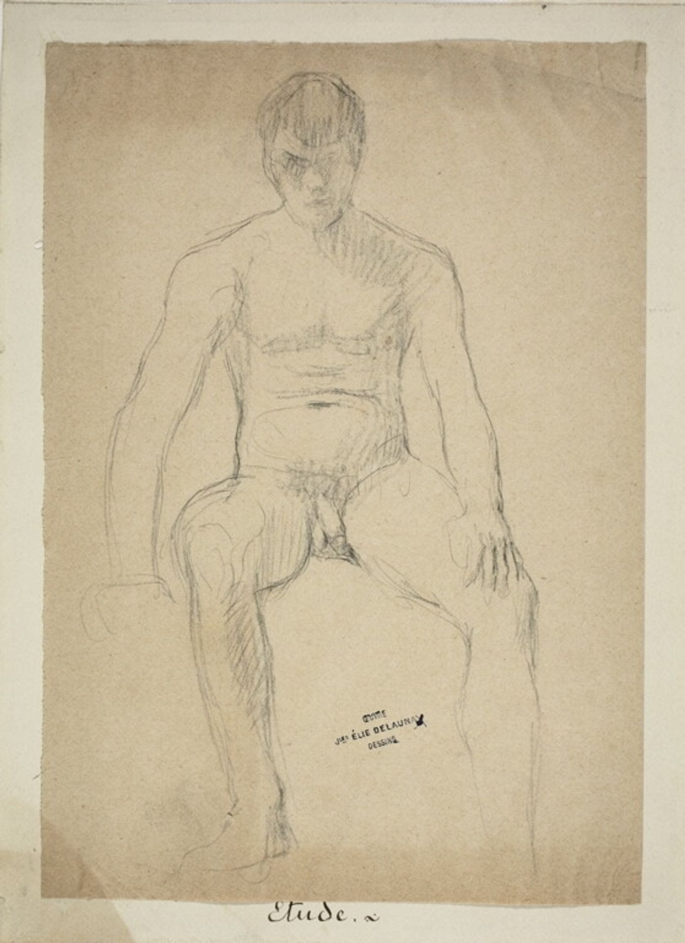 Seated Academic Nude by Jules-Elie Delaunay