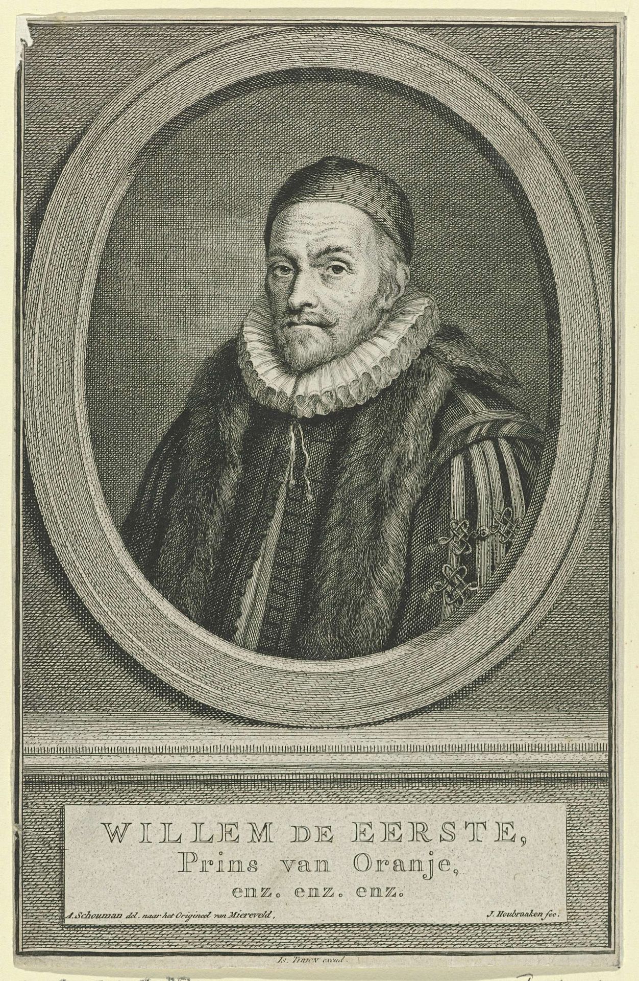 Portret van Willem I, prins van Oranje by Jacob Houbraken