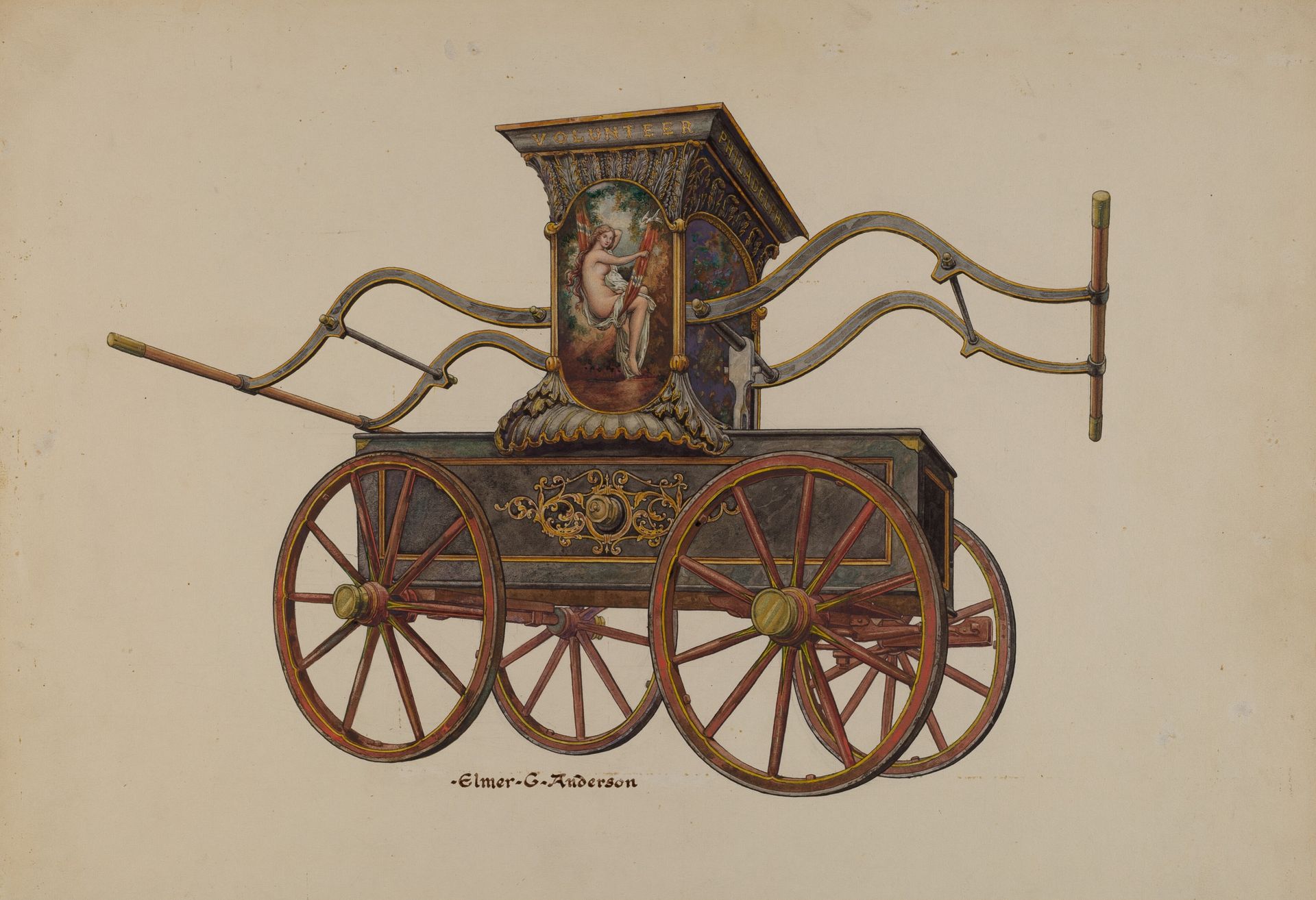 Fire Engine Pumper by Elmer G. Anderson