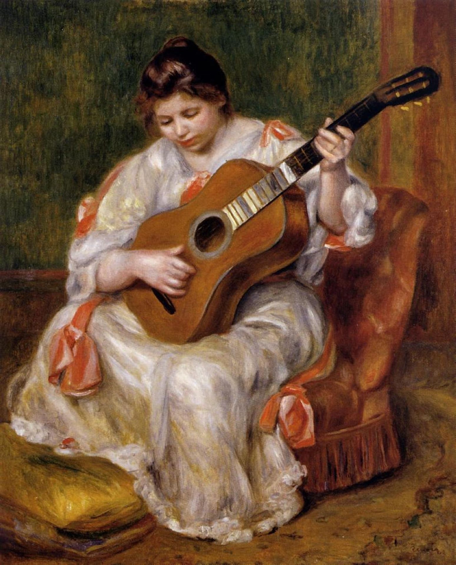 Woman Playing the Guitar by Pierre-Auguste Renoir
