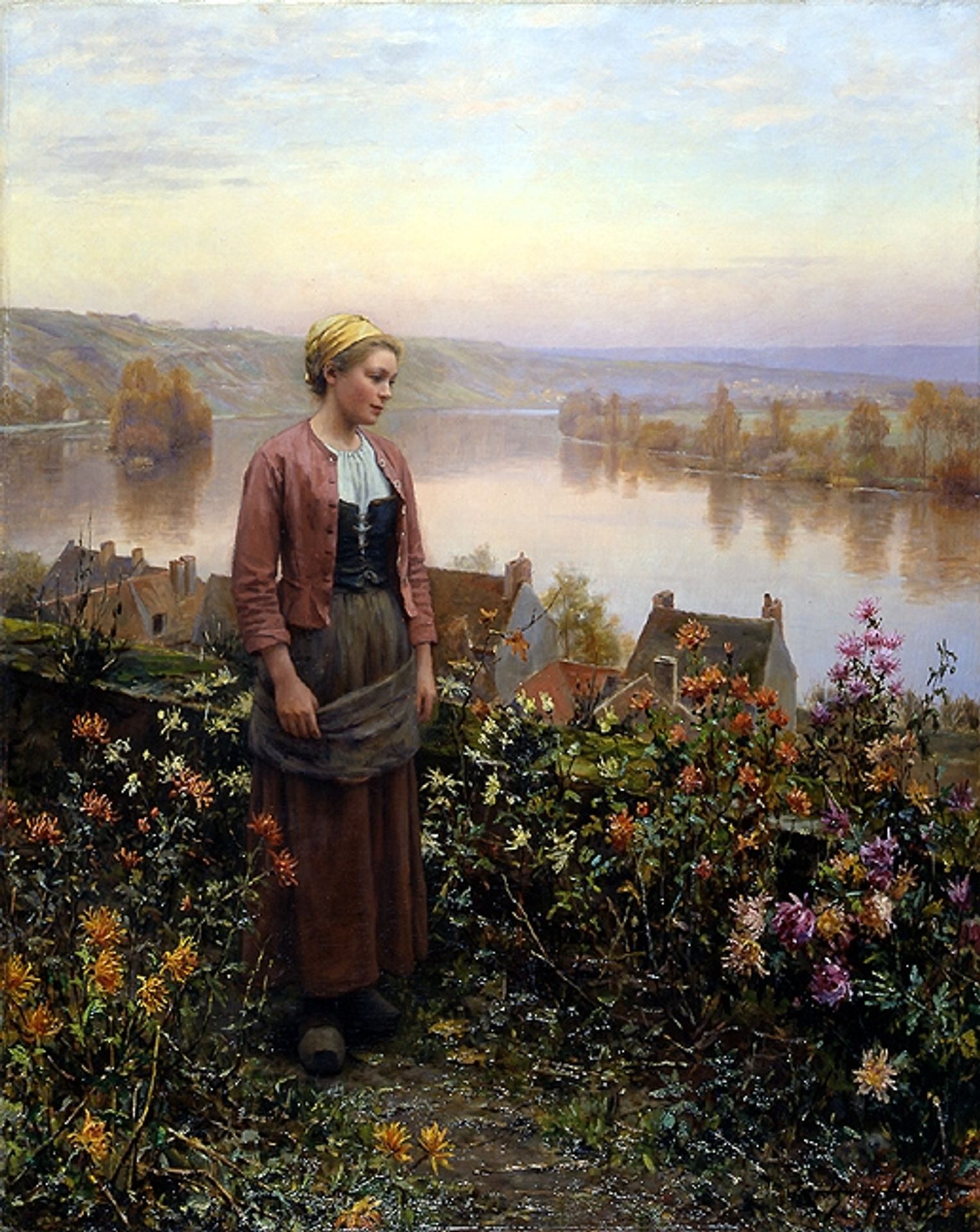 Maria on the Terrace Rolleboise by Daniel Ridgway Knight