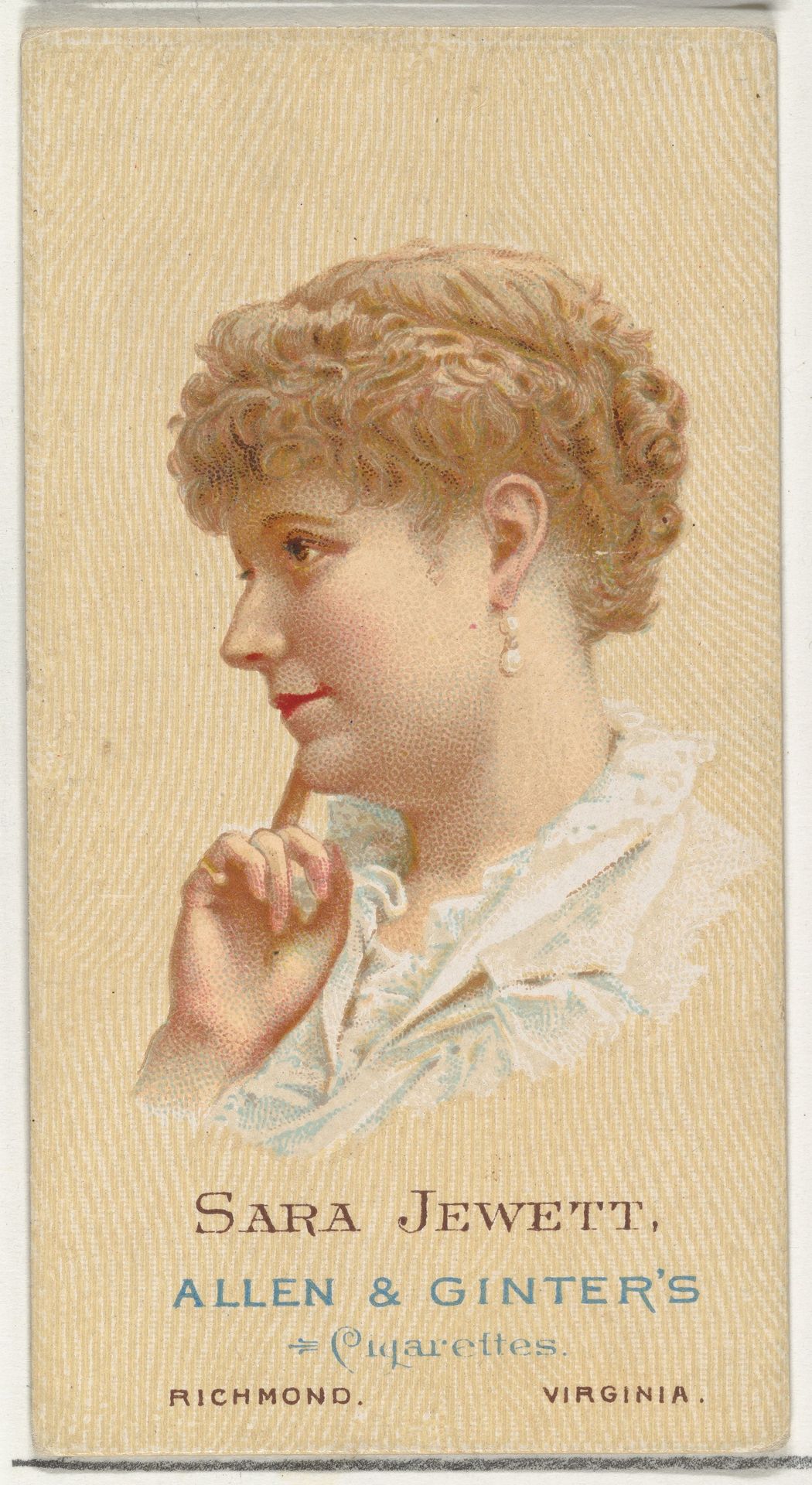 Sara Jewett, from World's Beauties, Series 2 (N27) for Allen & Ginter Cigarettes by Allen & Ginter