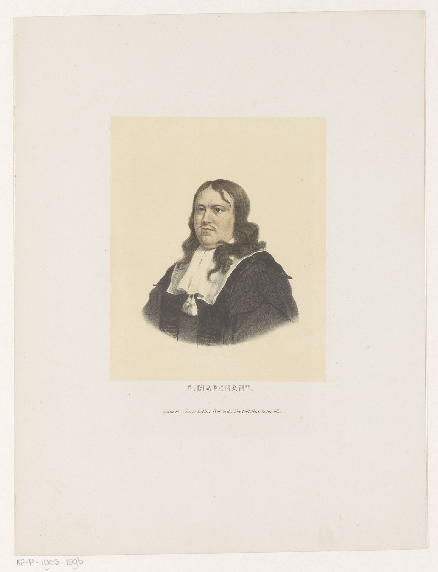 Portret van Stephanus Marchant by Leendert (I) Springer