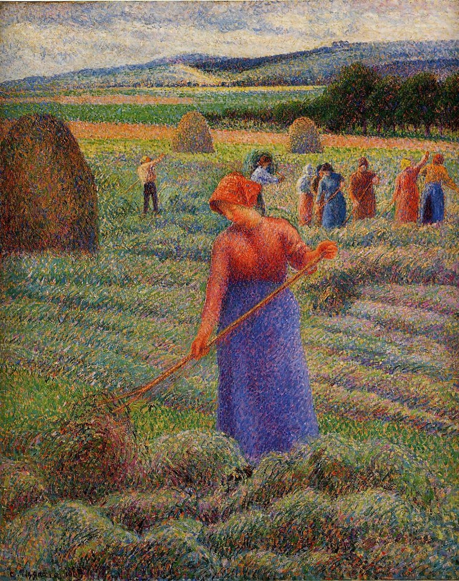 Haymakers at Eragny by Camille Pissarro