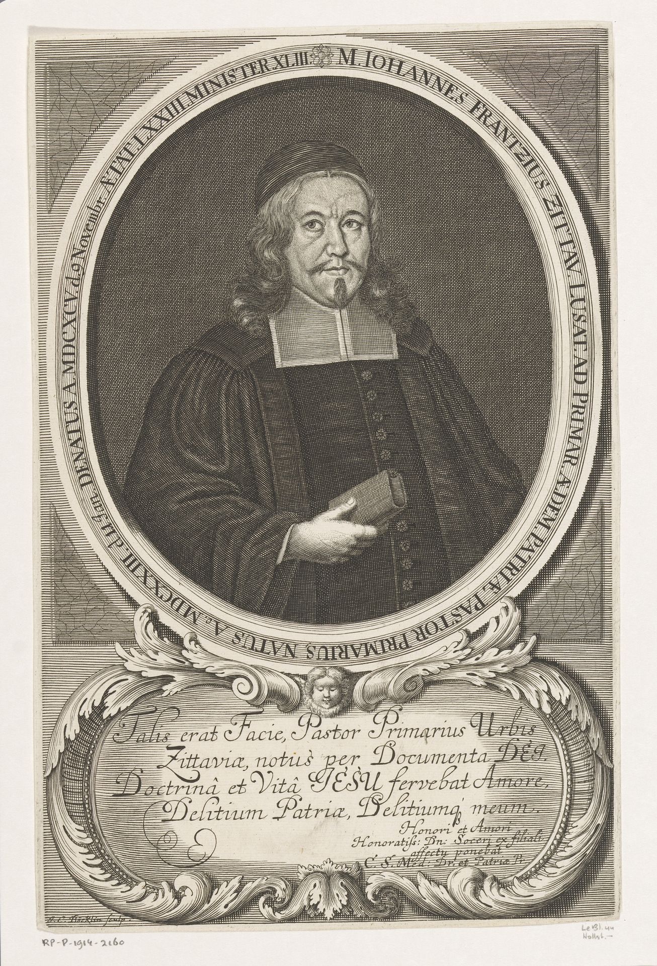 Portret van Johann Franz by Johann Christoph Boecklin