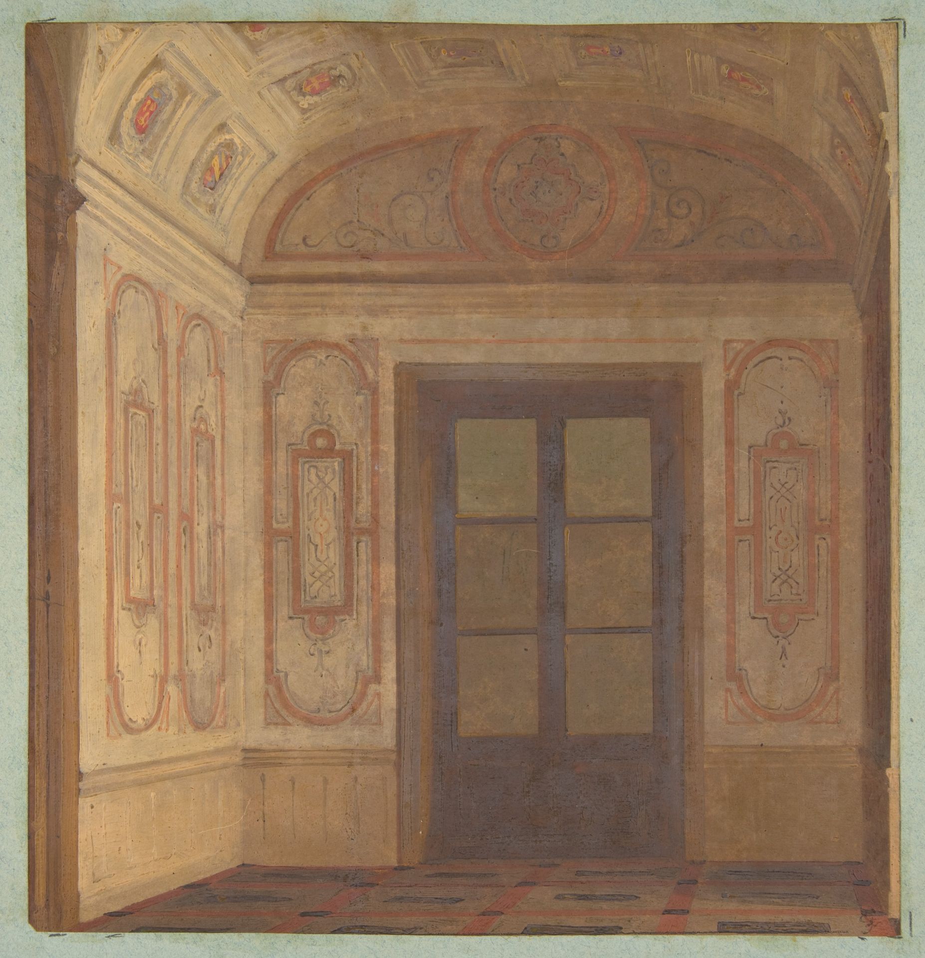 Design for the Vestibule  of the Chateau de Lude (Sarthe) by Jules-Edmond-Charles Lachaise