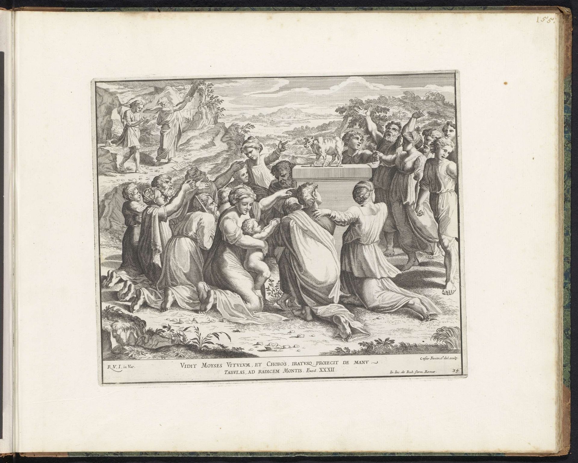 Aanbidding van het gouden kalf by Cesare Fantetti