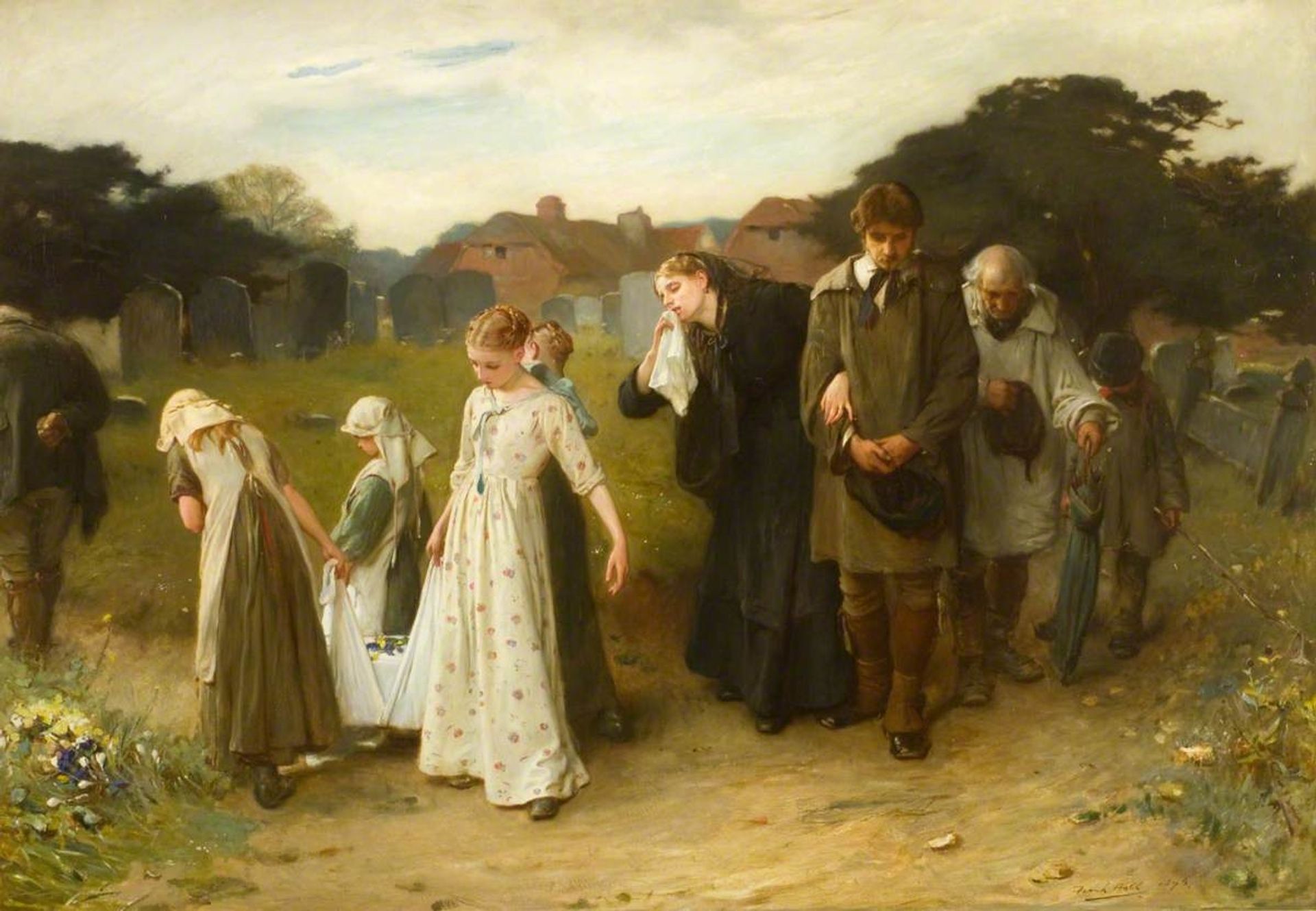 Her First Born, Horsham Churchyard (Funeral of the First Born) by Frank Holl