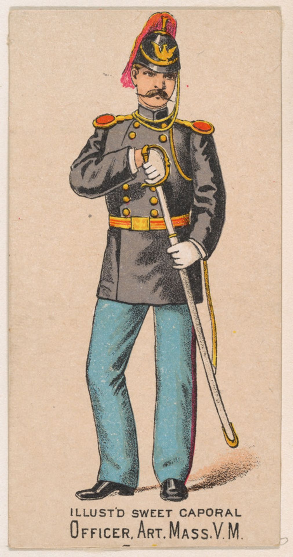 Officer, Artillery, Massachusetts, V.M., from the Military Series (N224) issued by Kinney Tobacco Company to promote Sweet Caporal Cigarettes by Kinney Brothers Tobacco Company