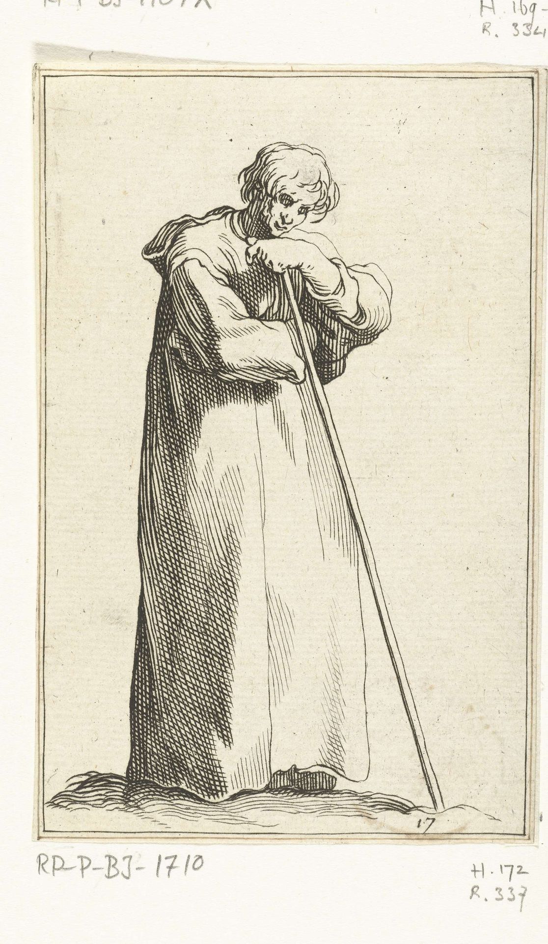 Jonge boer met lange pij by Frederick Bloemaert