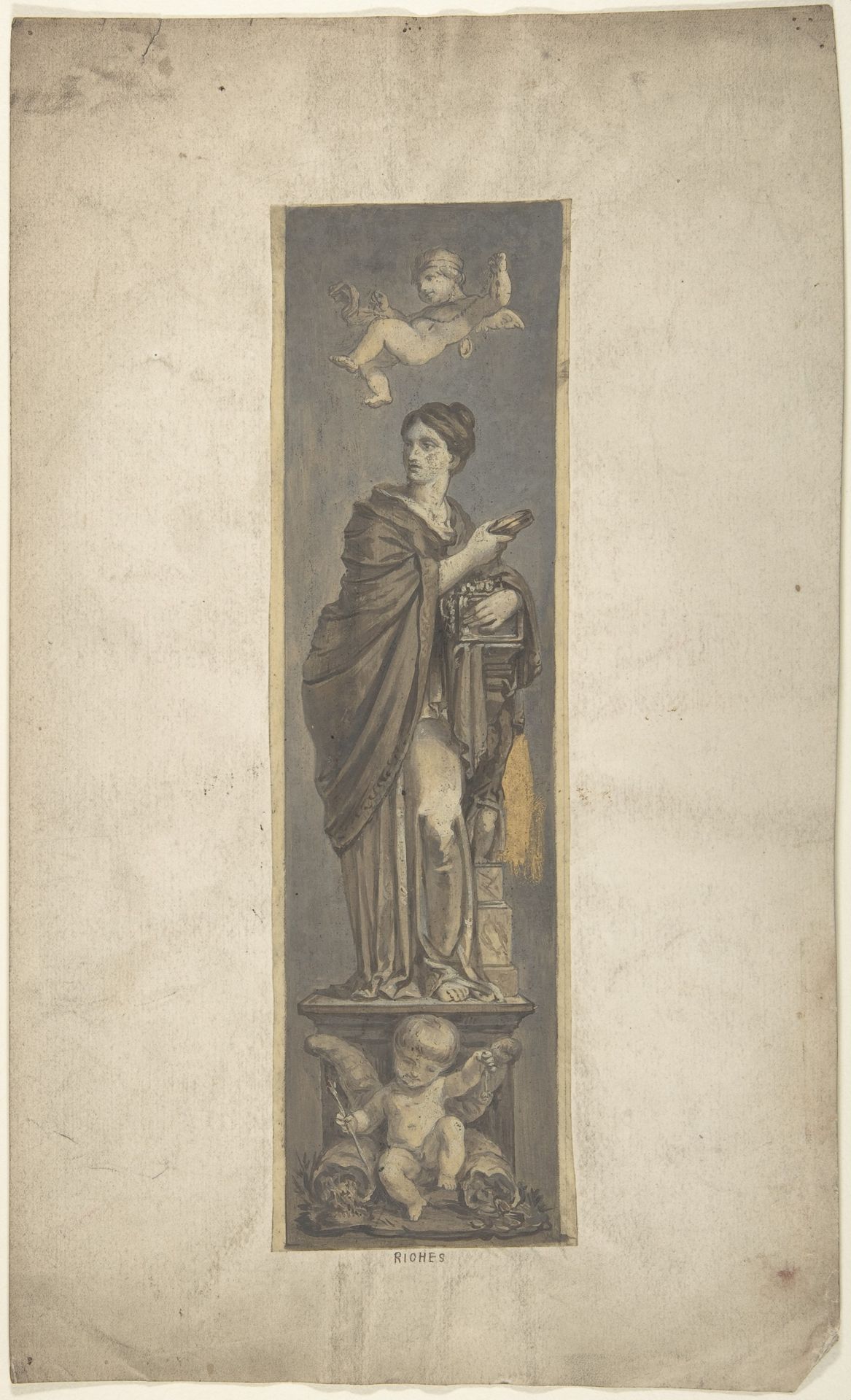 Wall Decoration with Allegorical Figure of Riches by Anonymous
