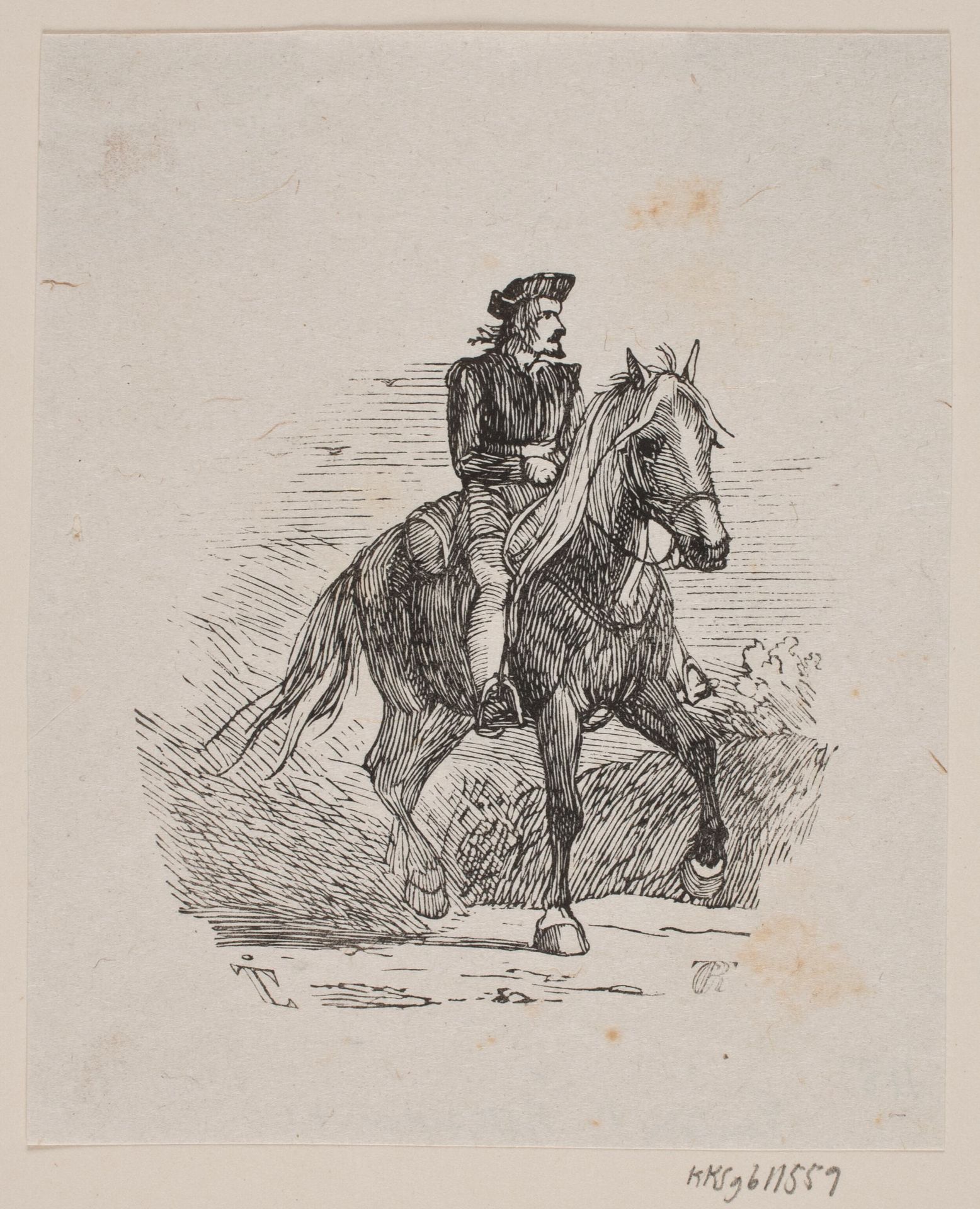 Rytter i middelalderlig dragt by Carl Peter Theodor Rothweiler