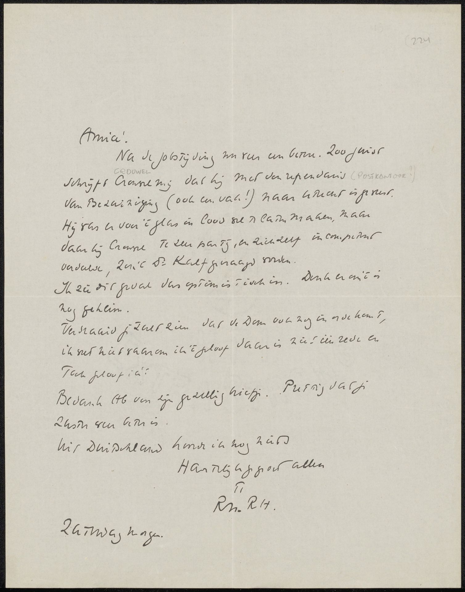 Brief aan Willem Bogtman by Richard Nicolaüs Roland Holst