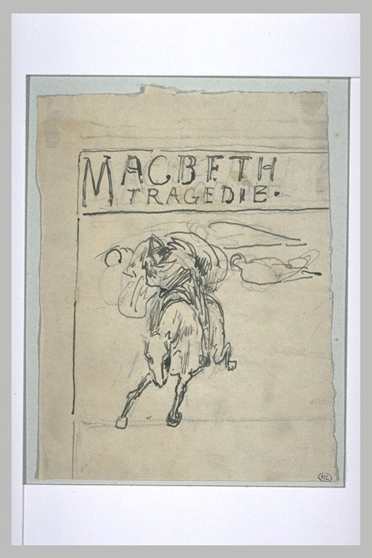 Projet de frontispice pour Macbeth by Luc-Olivier Merson