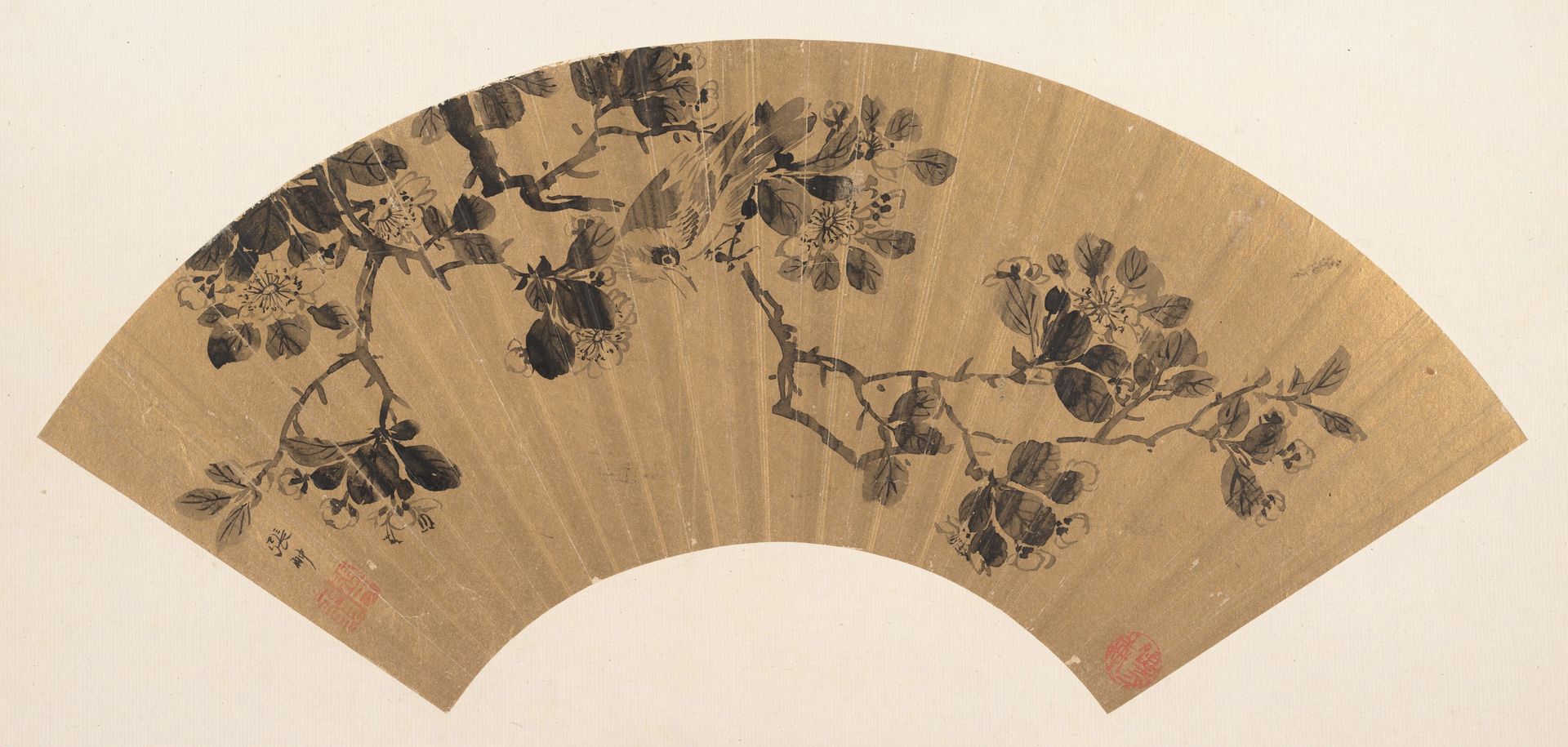 Bird on a flowering branch by Zhang Chong