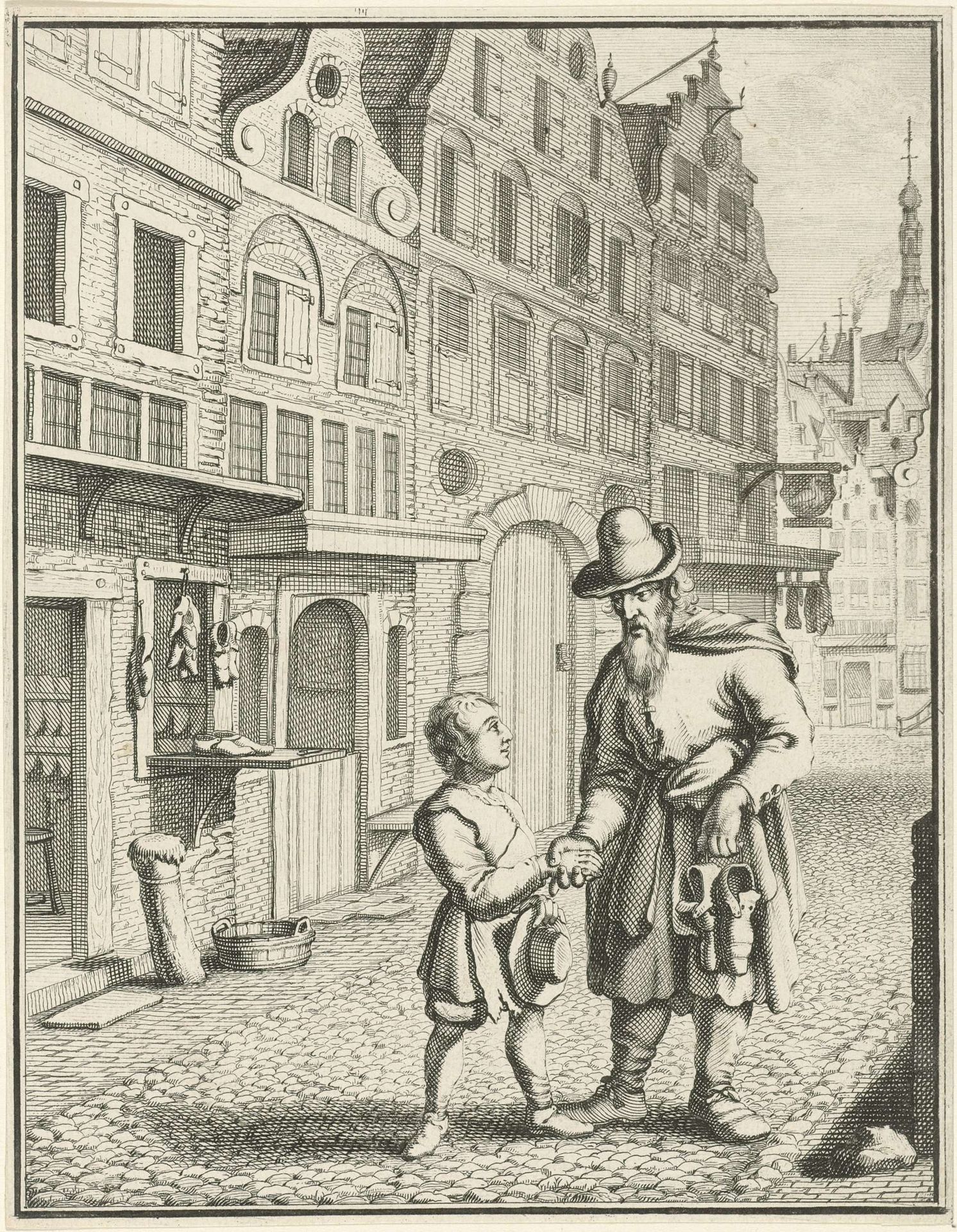 Jakob Böhme ontmoet een man voor de schoenmakerij by Joseph Mulder
